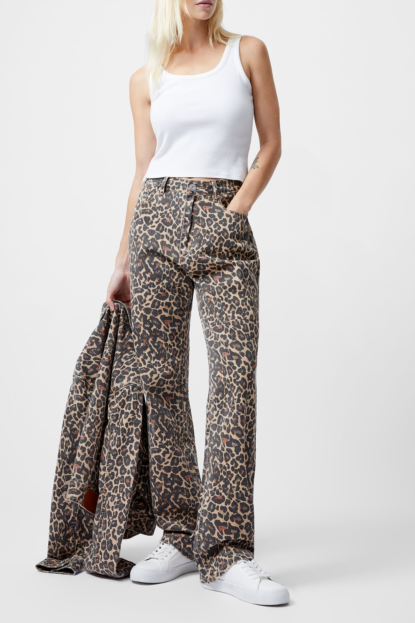 CHARLIE PRINTED STRAIGHT JEAN LEOPARD SAND MULTI 1