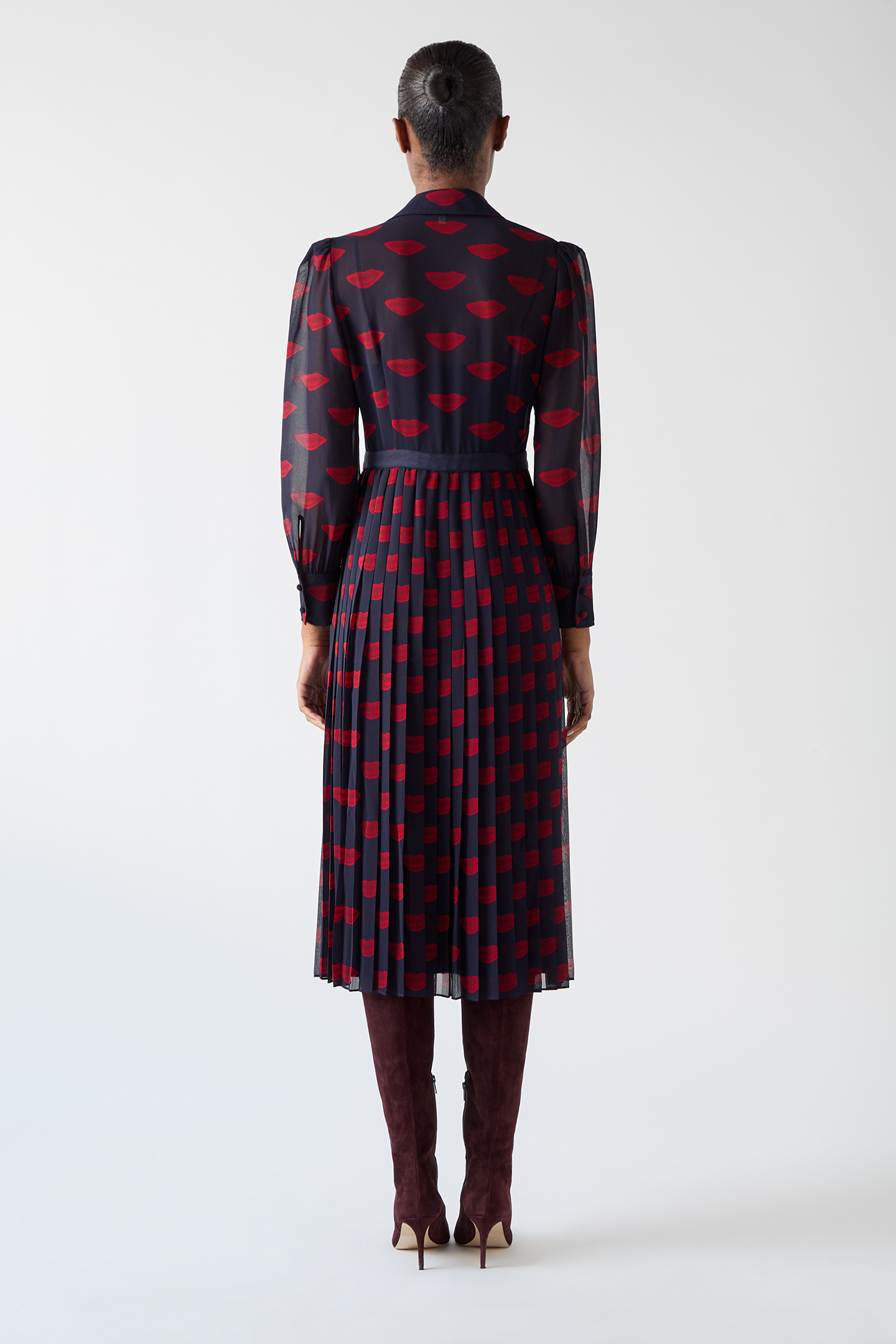 DR TALLIS LIPS DRESS NAVY/RED 2