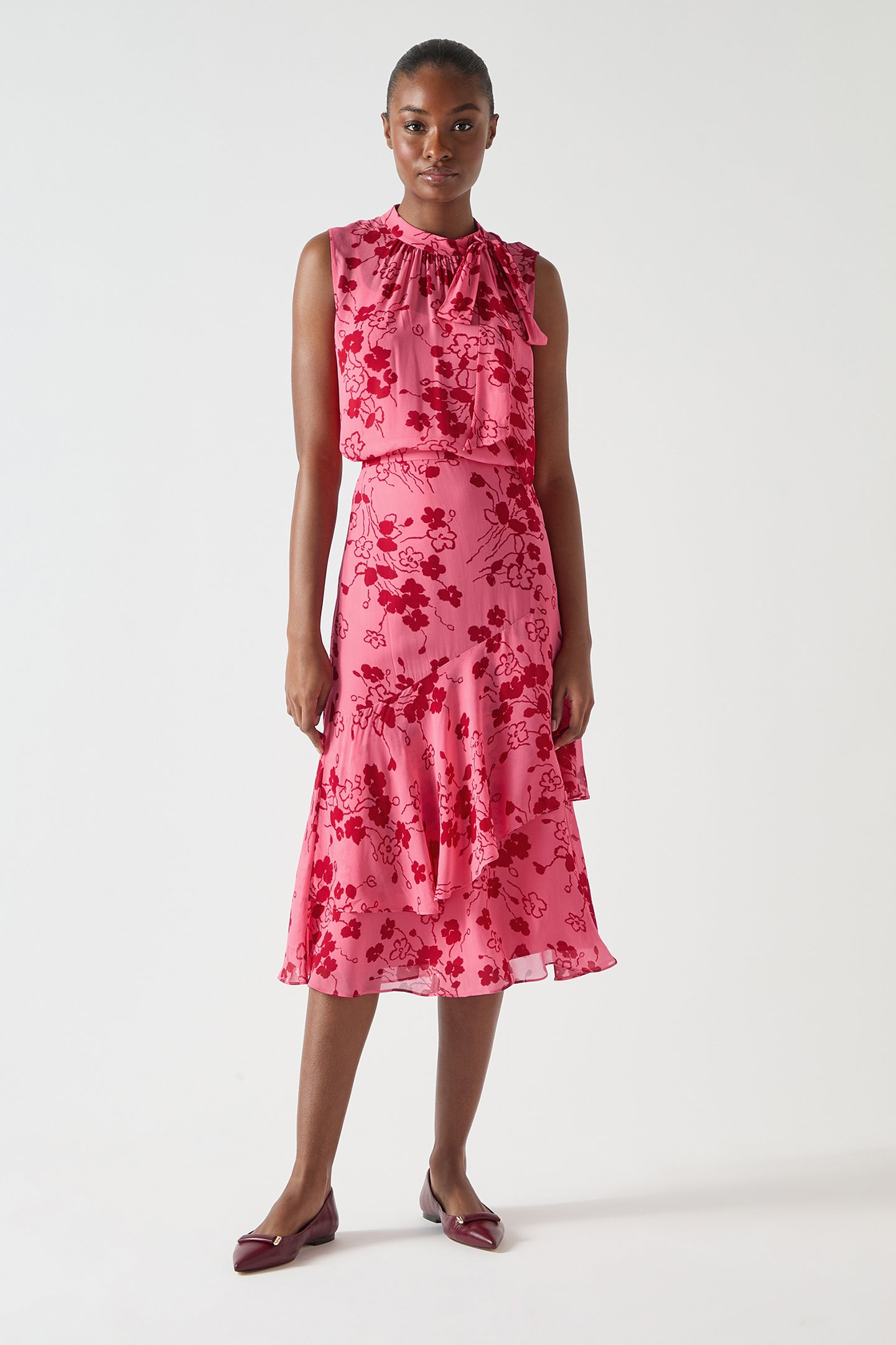 SK RHODA TIERED SKIRT PINK by LK Bennett