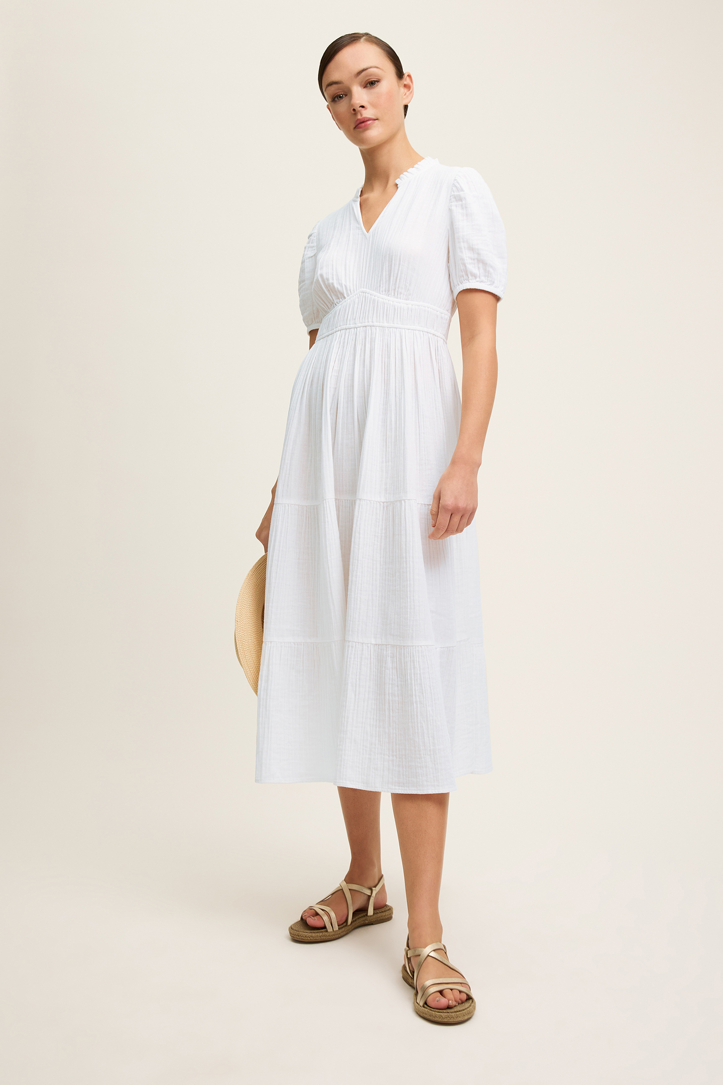 DR FELICITY GAUZE DRESS WHITE 1