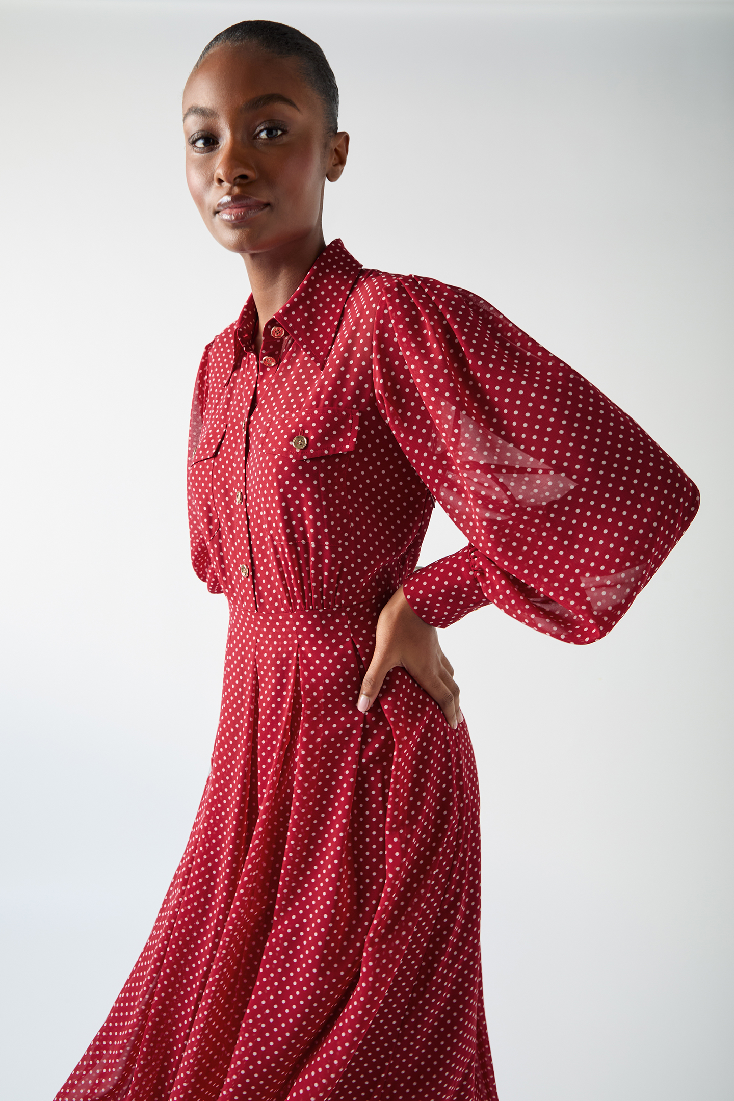 DR CODY POLKA DOT DRESS RED 2