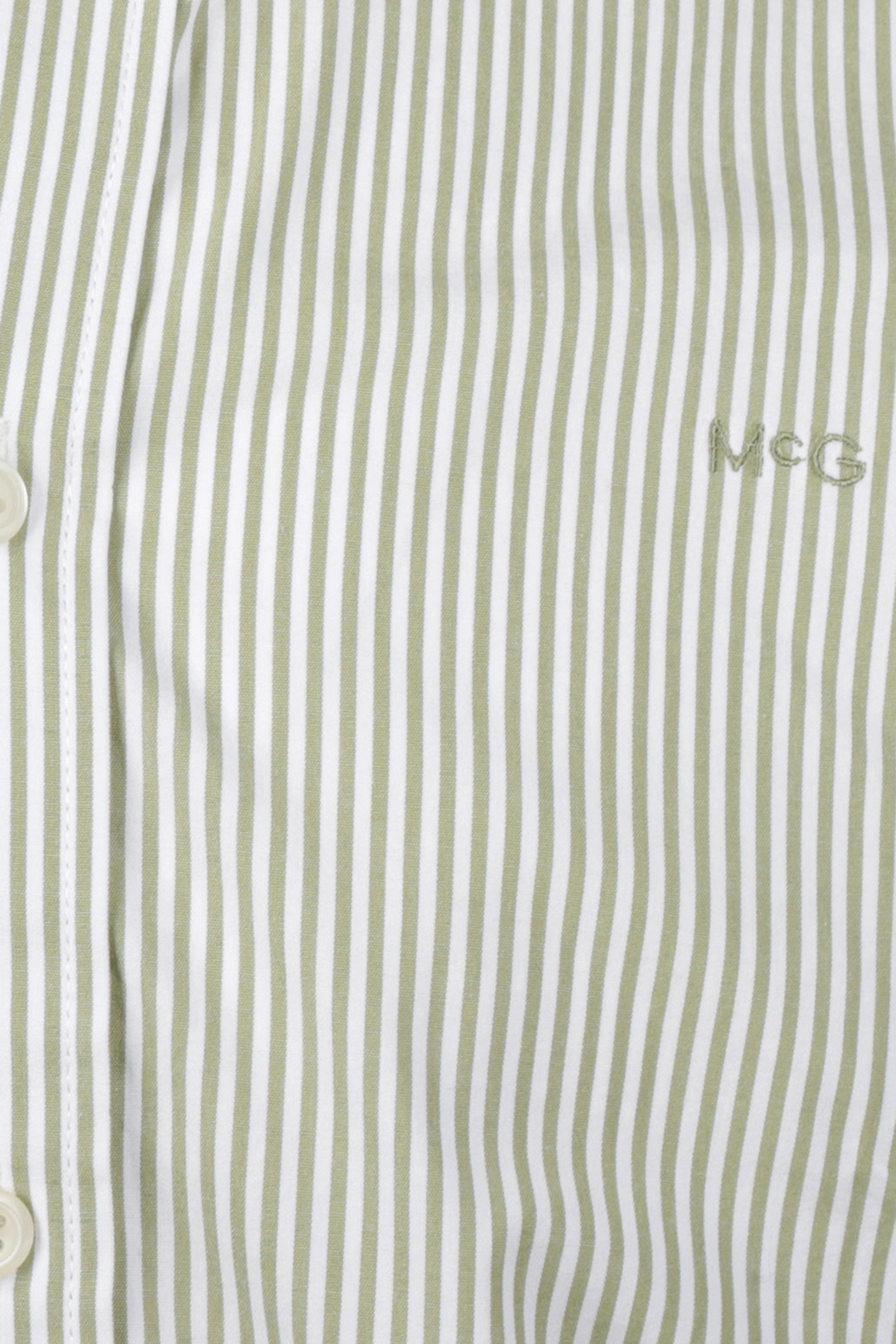 POPLIN STRIPE PEACHED SHIRT MOSS GREEN 9