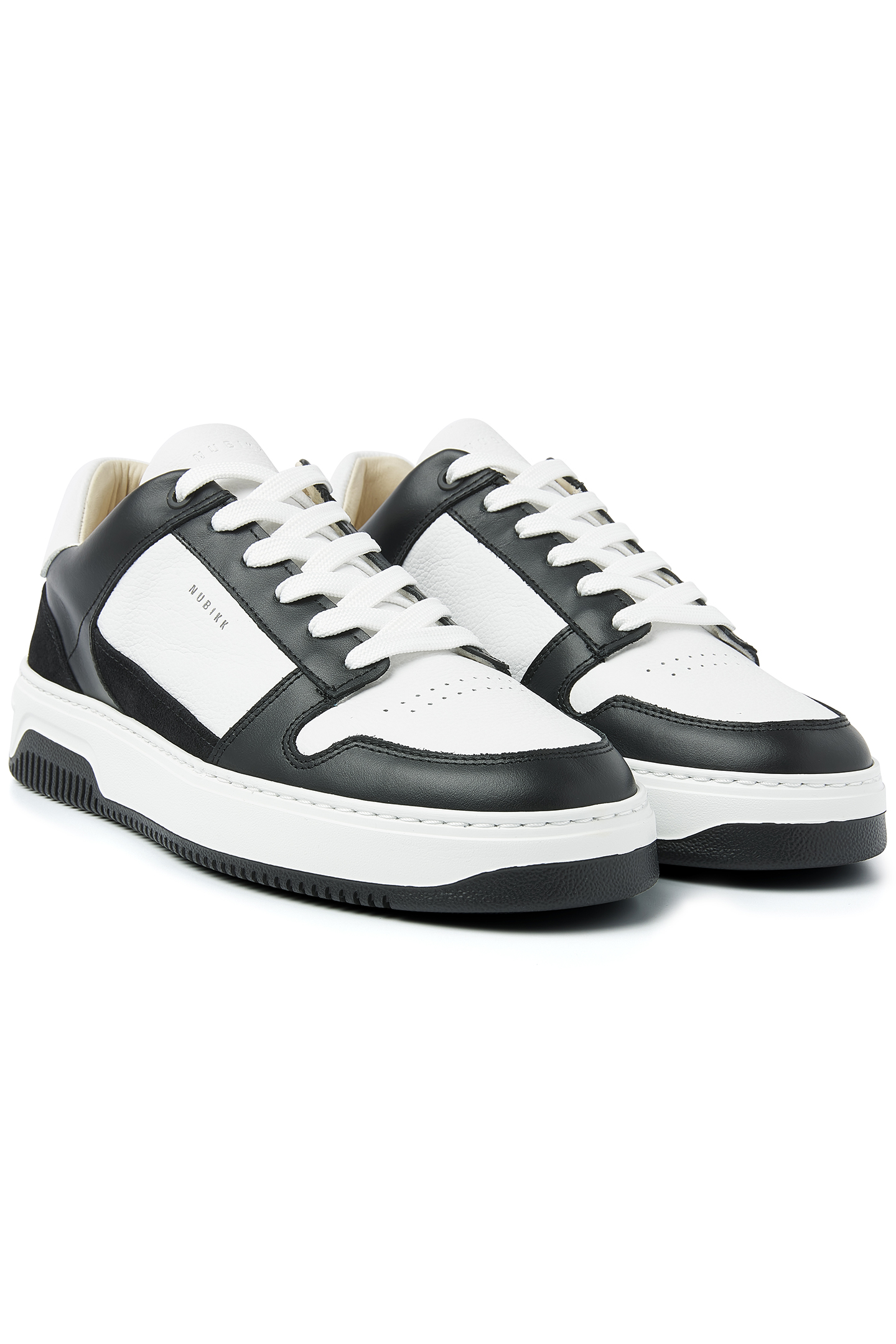 BASKET COURT BLACK LEATHER-WHITE 2