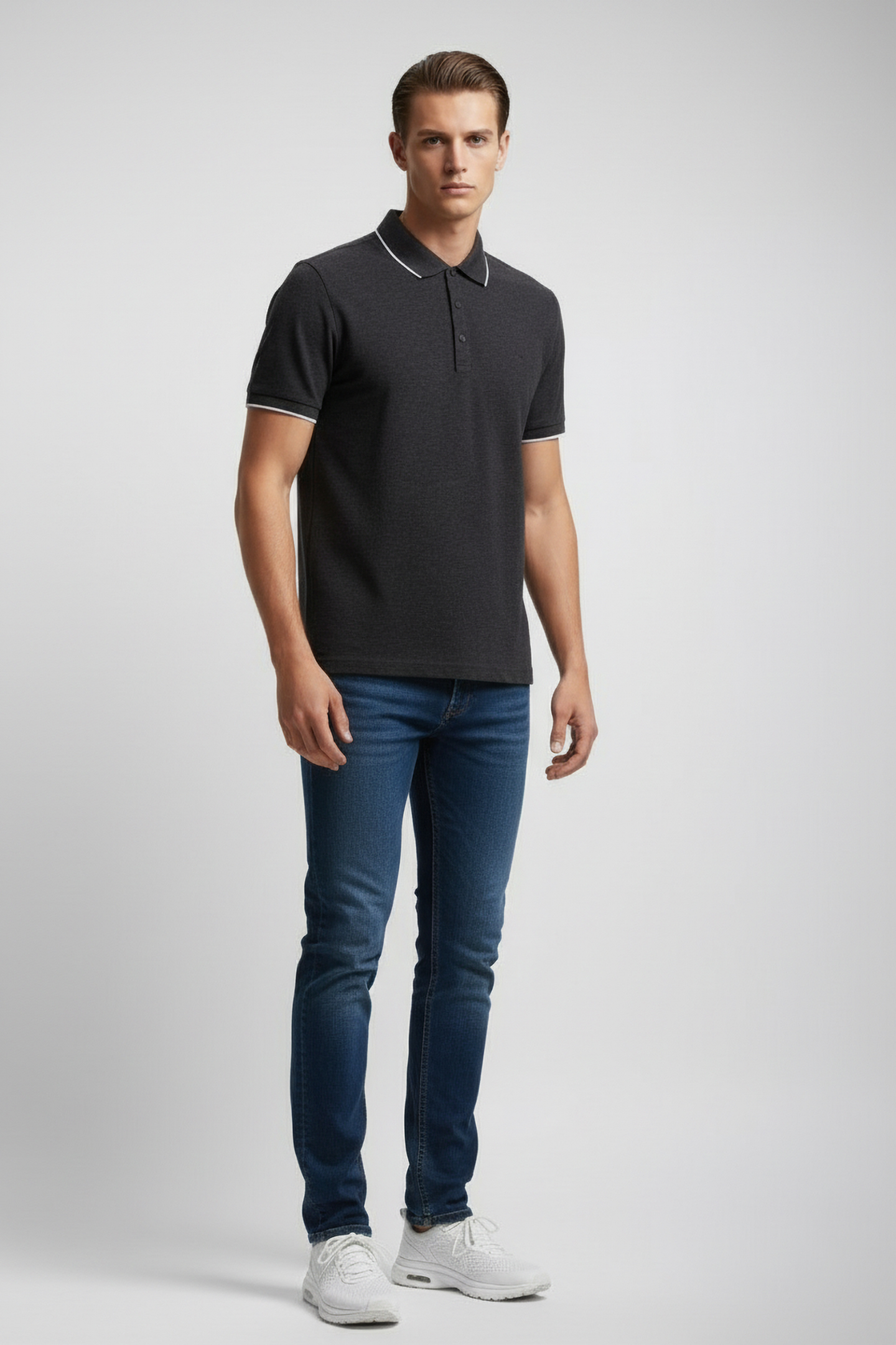 SUSTAINABLE POLO CHARCOAL MEL 1