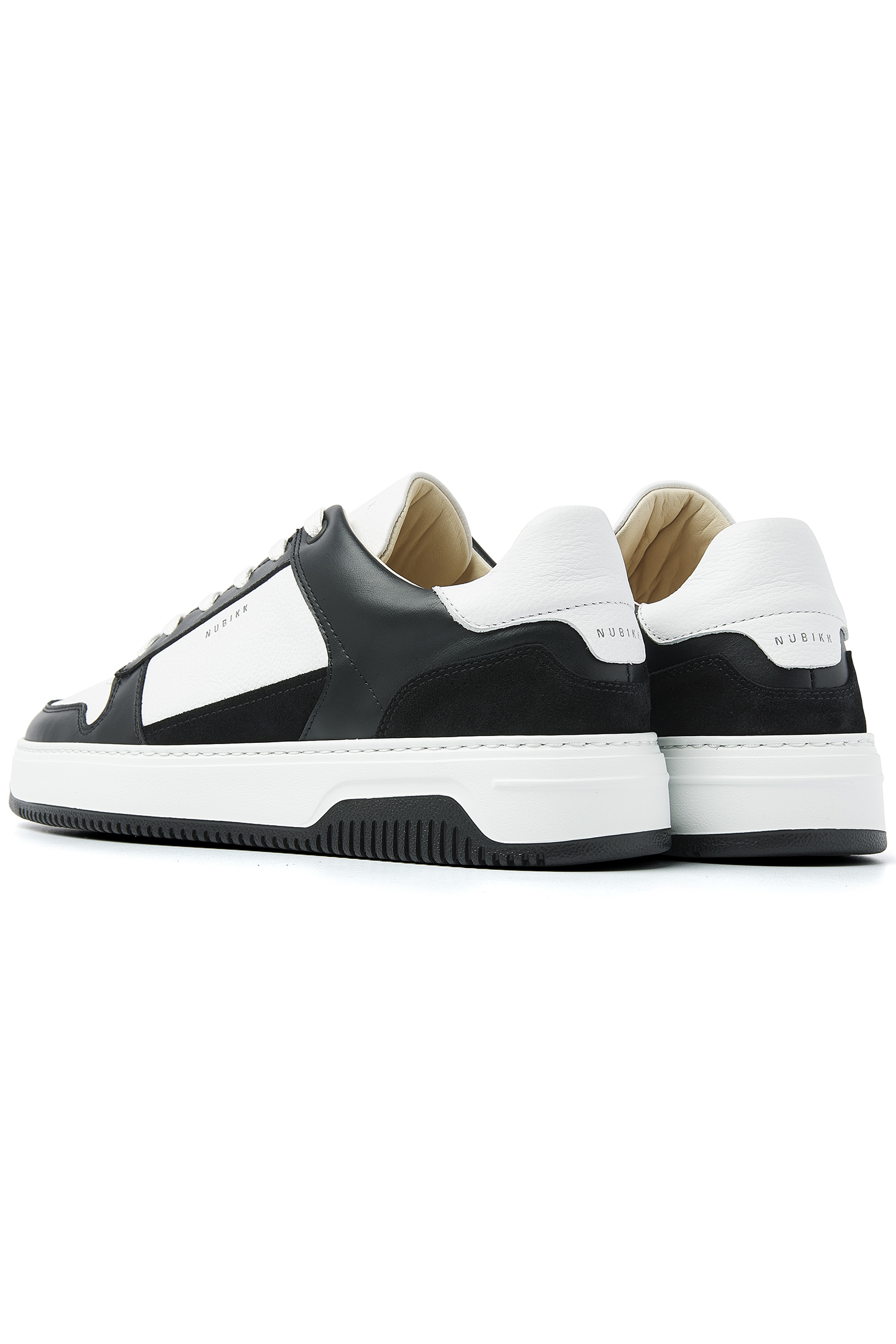 BASKET COURT BLACK LEATHER-WHITE 3