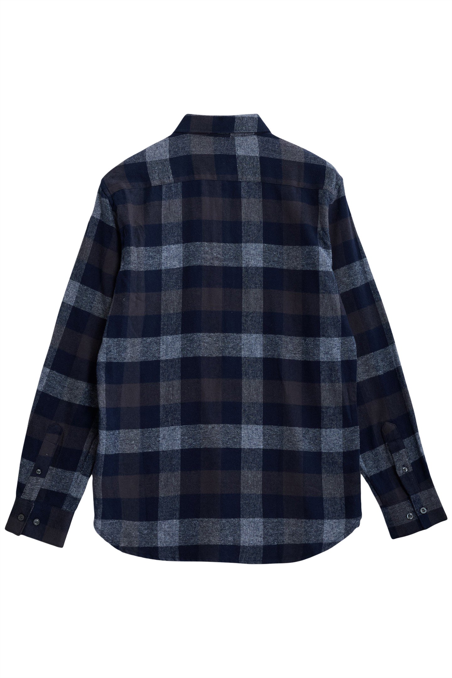 MULTI GINGHAM 2 PKT FLANNEL LS MARINE 2