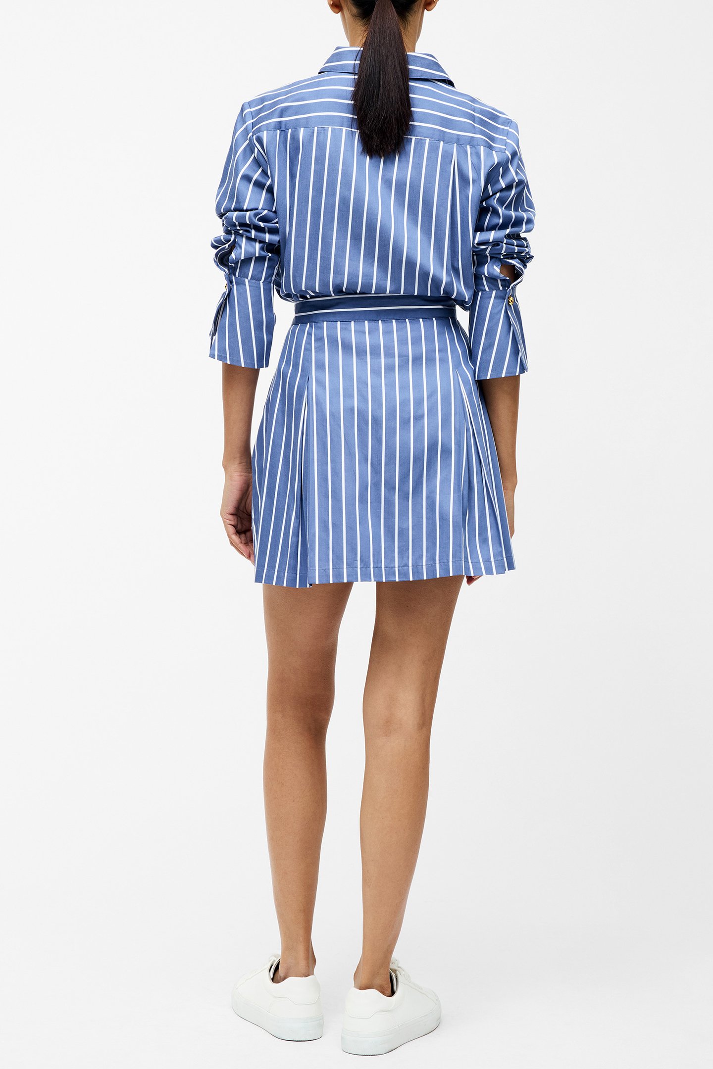 ALEXIS COTTON STRIPE PLTD MINI NAVY/WHITE 2