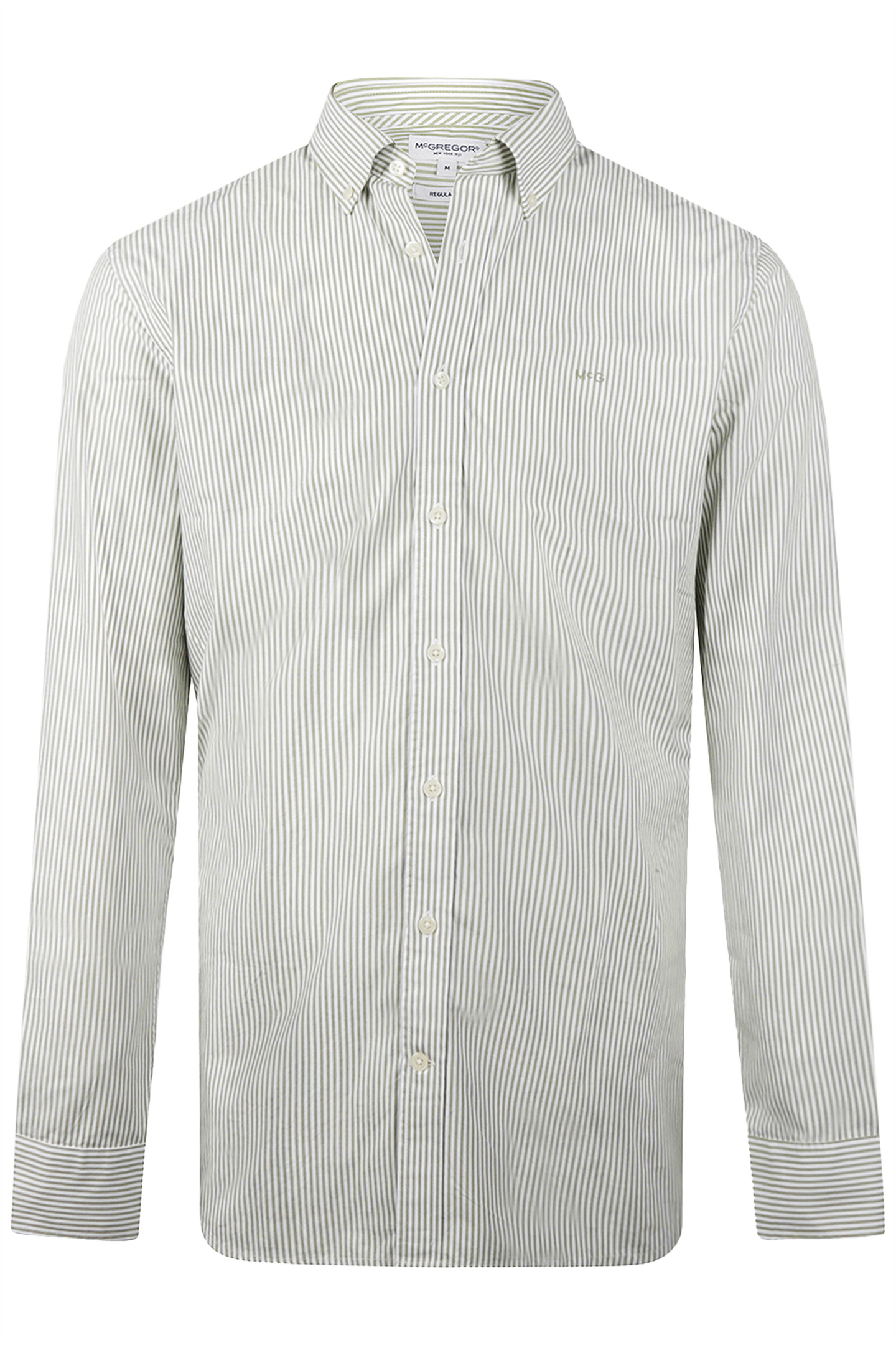 POPLIN STRIPE PEACHED SHIRT MOSS GREEN 4
