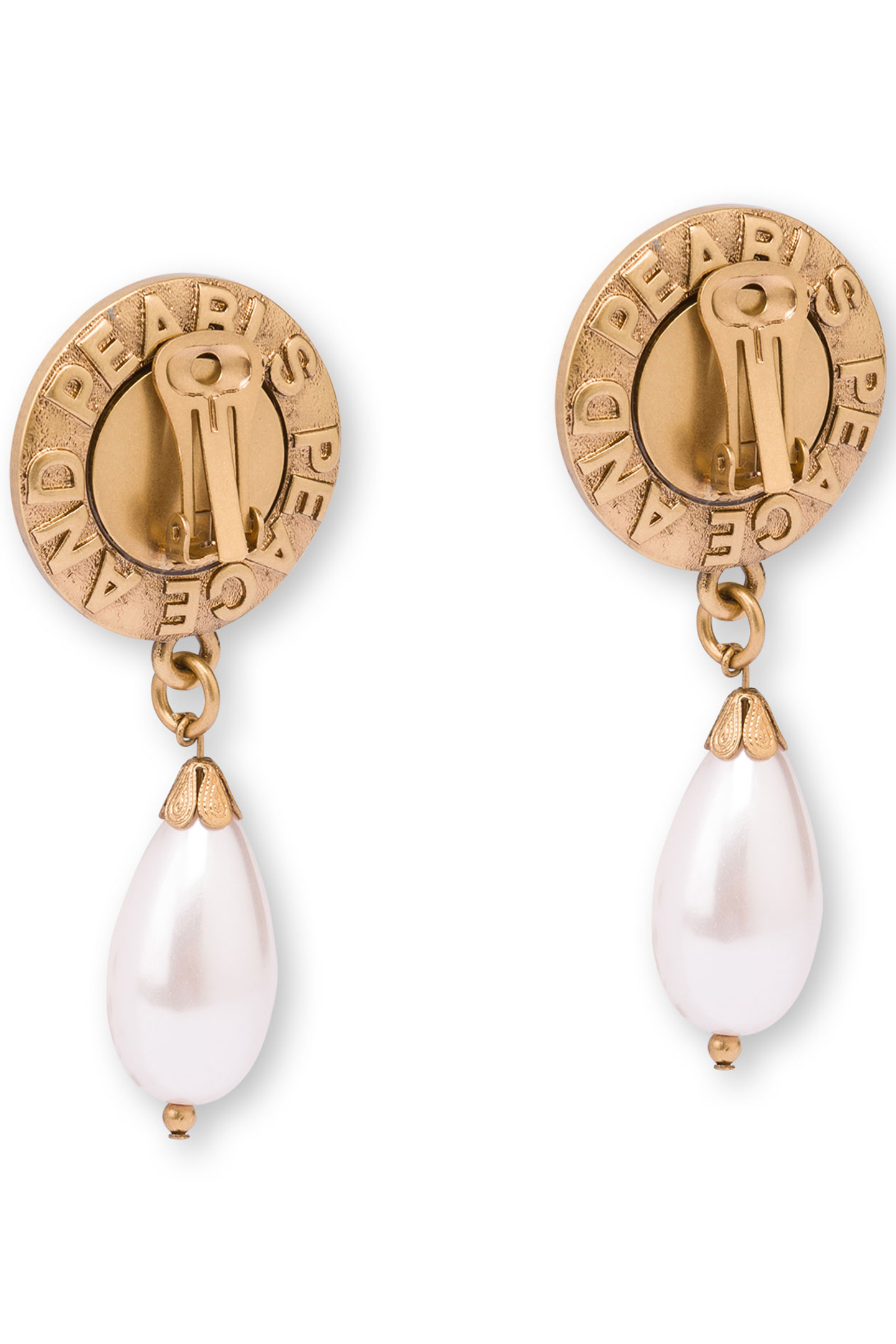 PEACE & PEARLS DROP EARRINGS GOLD 3