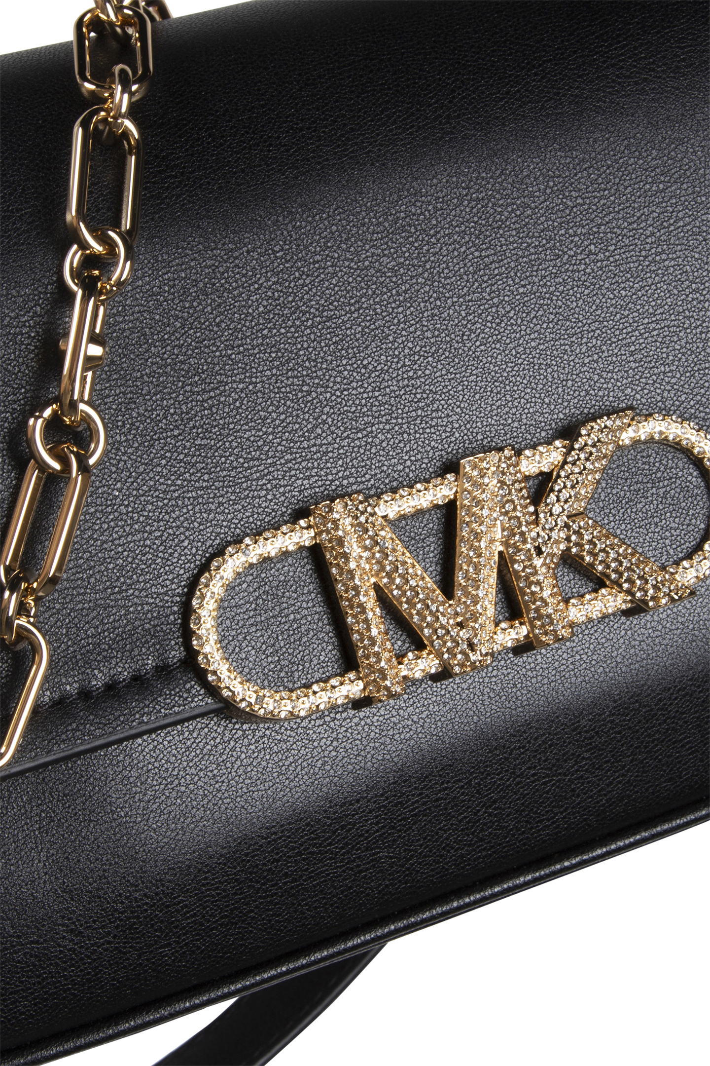 LEATHER CHAIN SHOULDER BAG IN BLACK 5