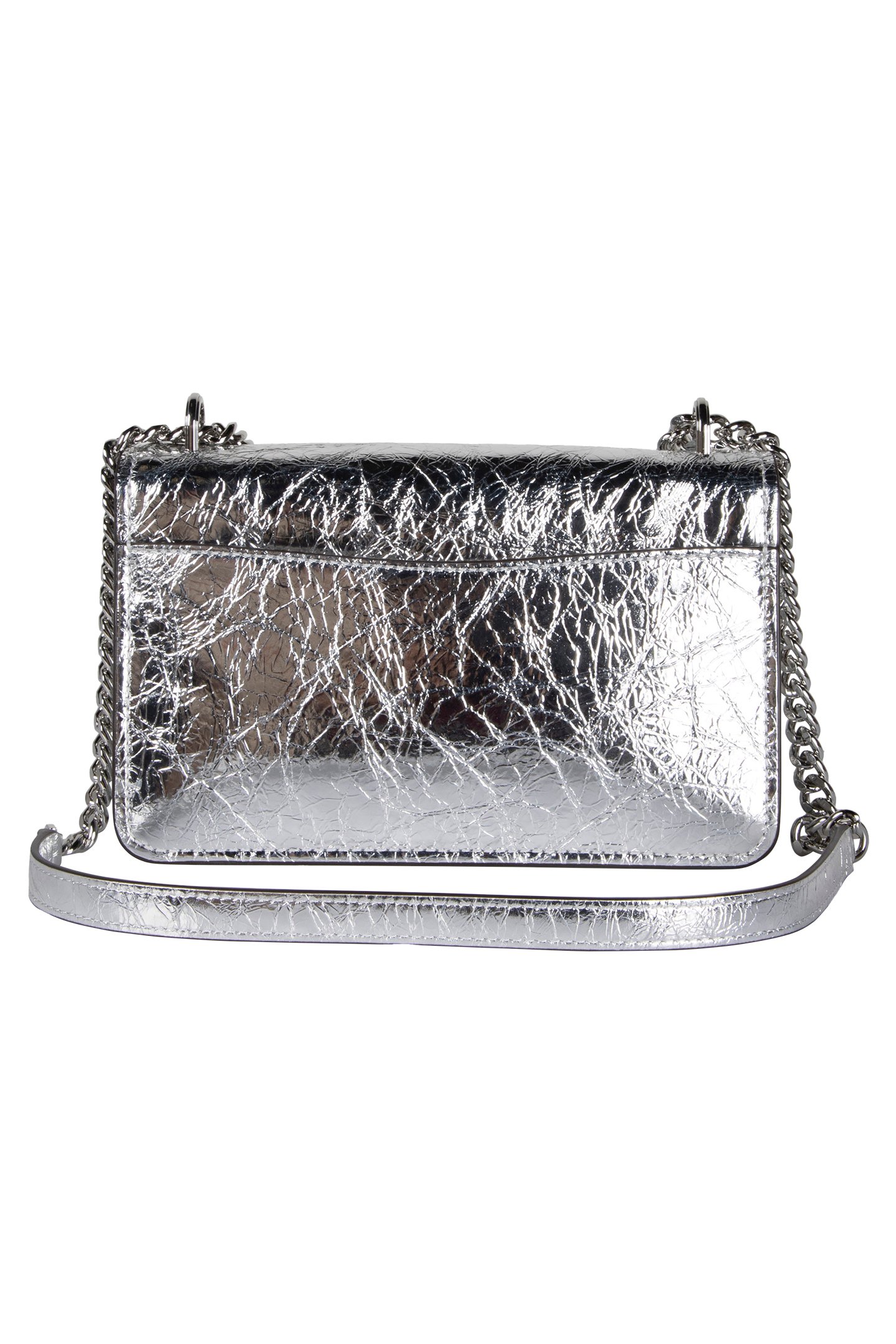LEATHER SHOULDER BAG IN SILVER 3