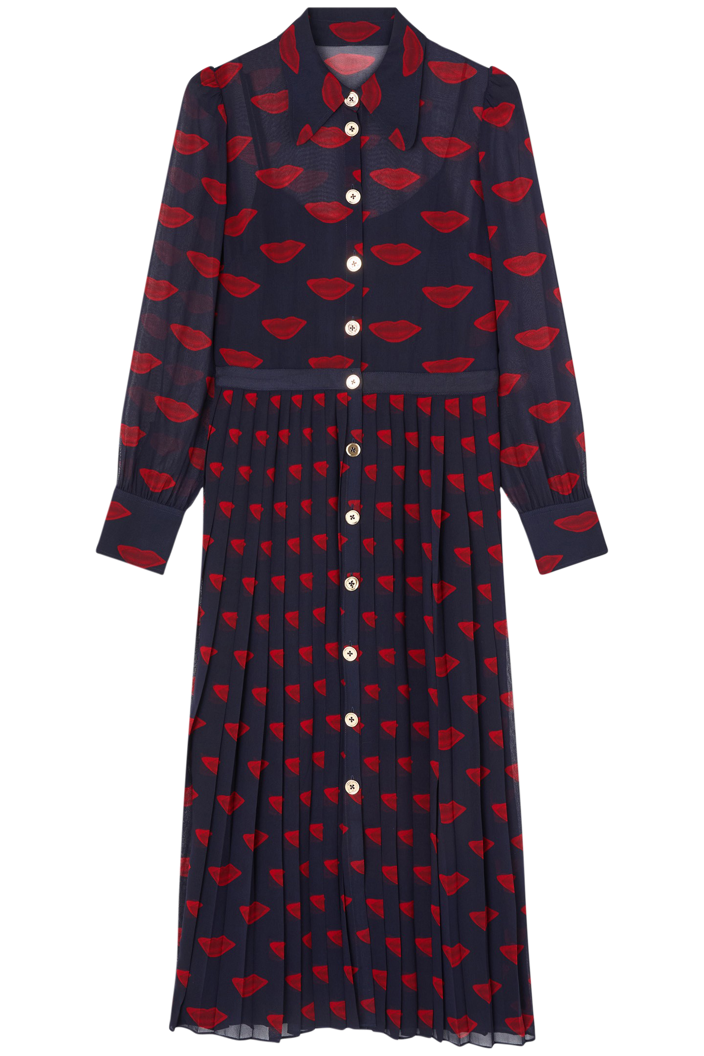 DR TALLIS LIPS DRESS NAVY/RED 4