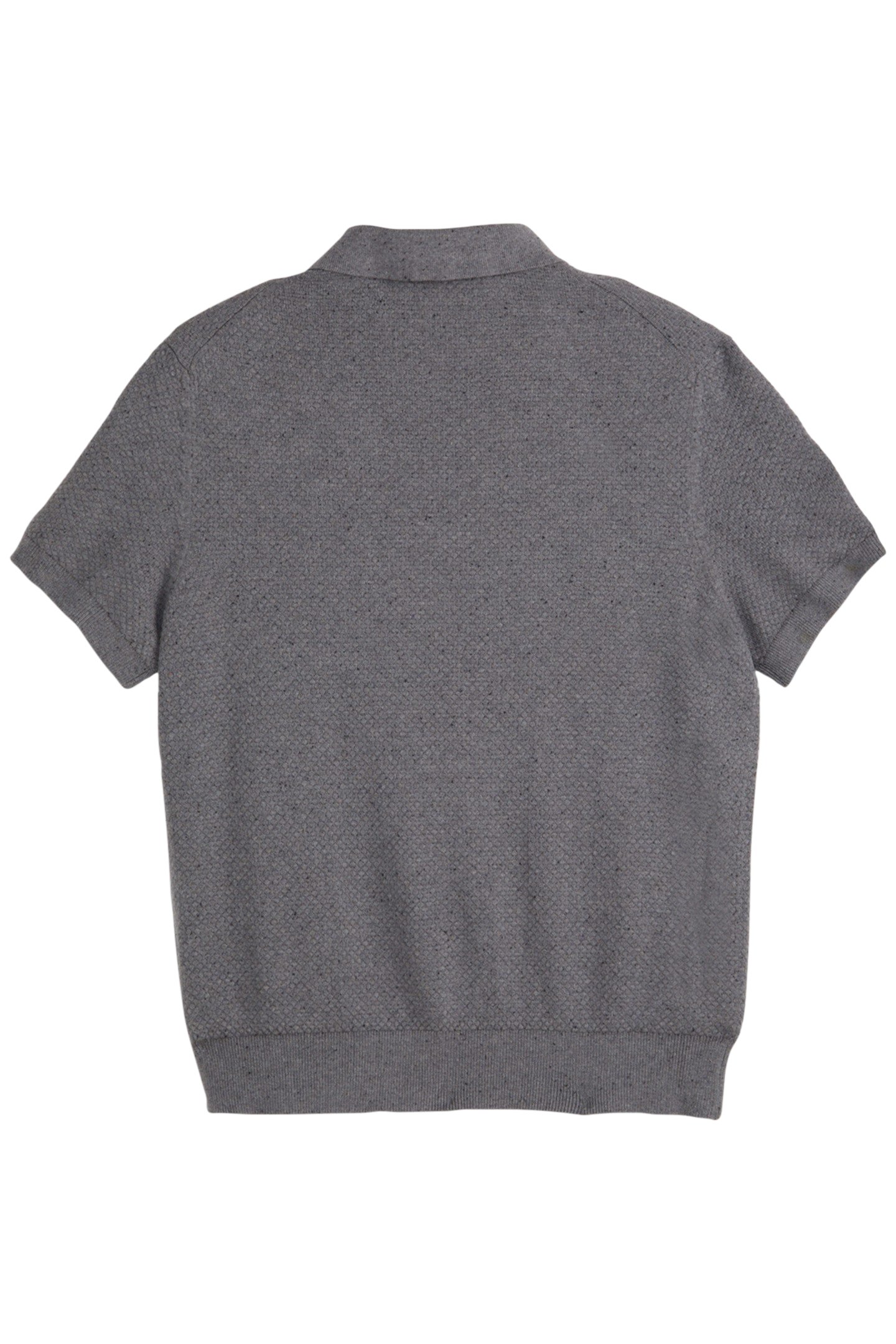 SS NEPS TEXTURE STITCH POLO SWEATER DARK GREY 2