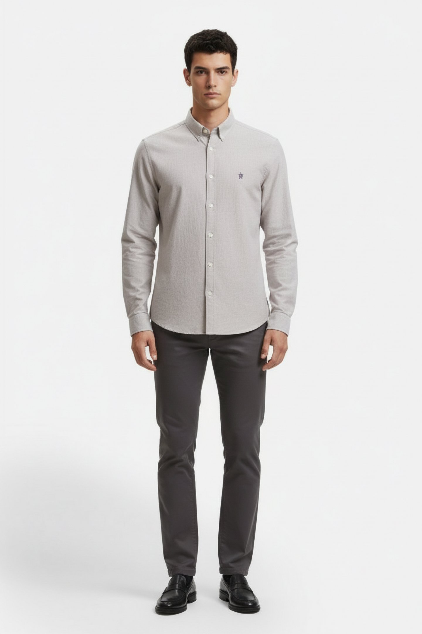OXFORD LONG SLEEVE SHIRT STONE 1