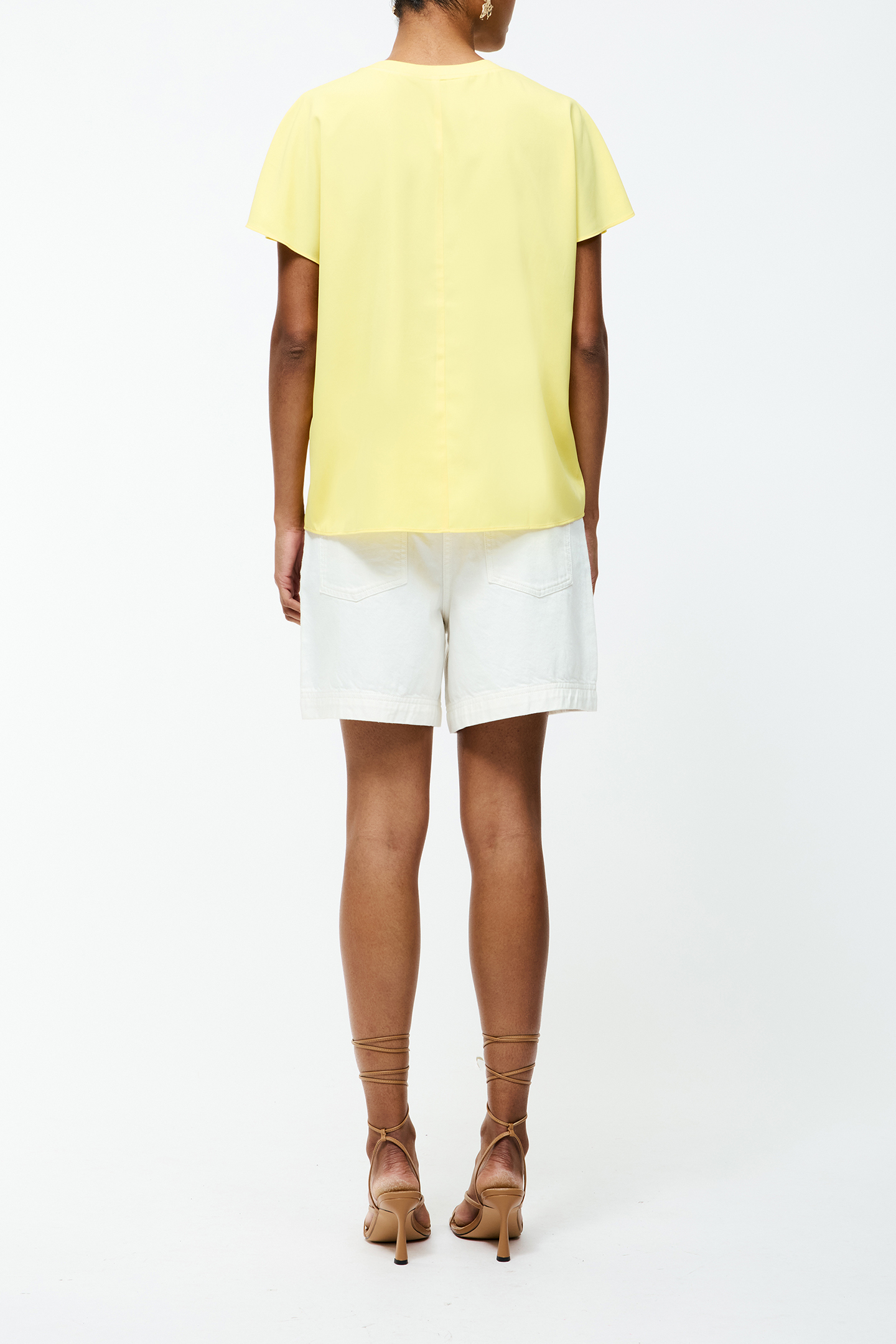 CAPRIANA CREPE CREW NK TOP BUTTER YELLOW 2