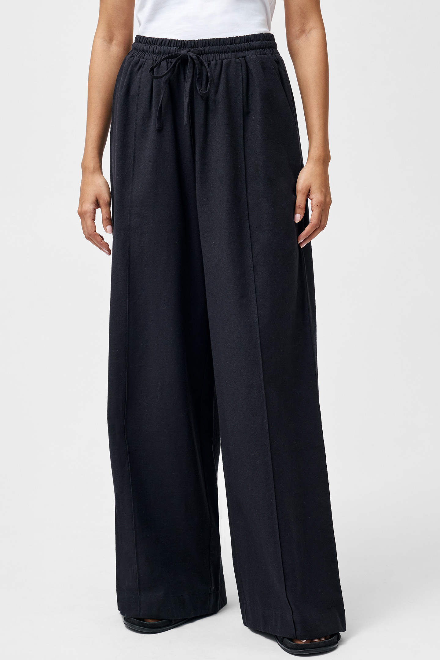 CLARE LINEN BLEND TROUSER BLACK 1