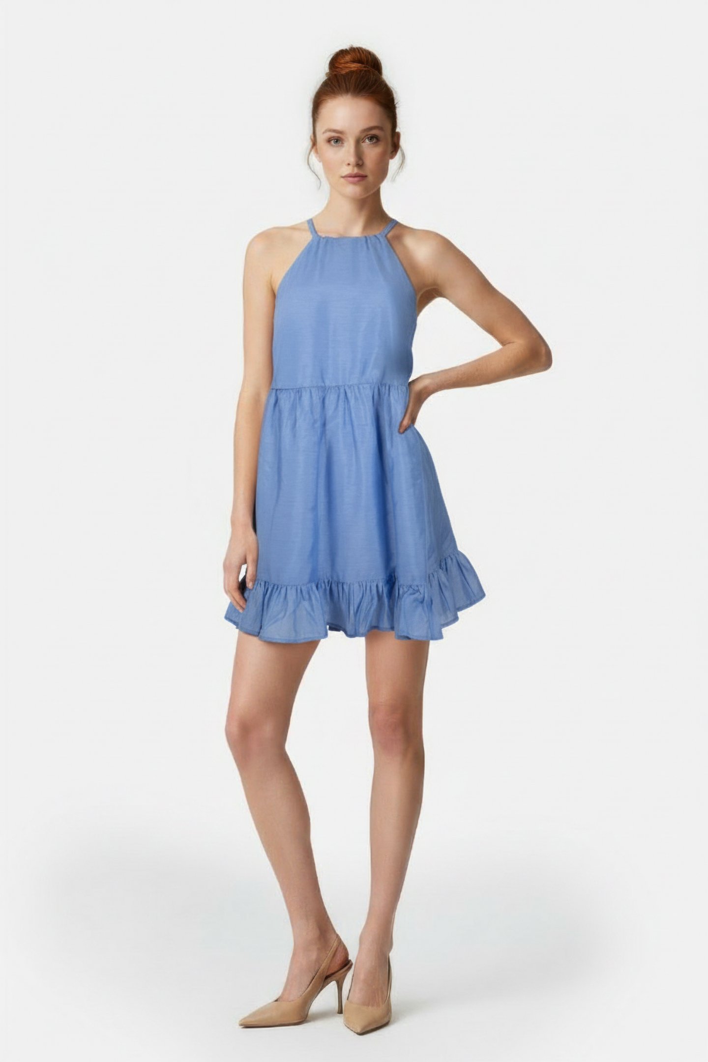 HOLLAND TIERED DRESSS CORNFLOWER BLUE 1