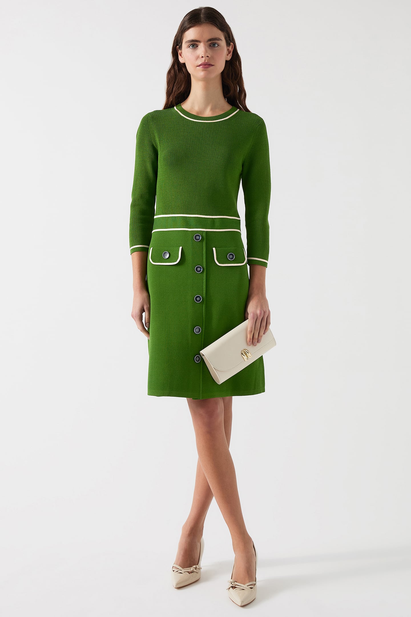 DR CIARA CREW KNIT DRES GREEN 1