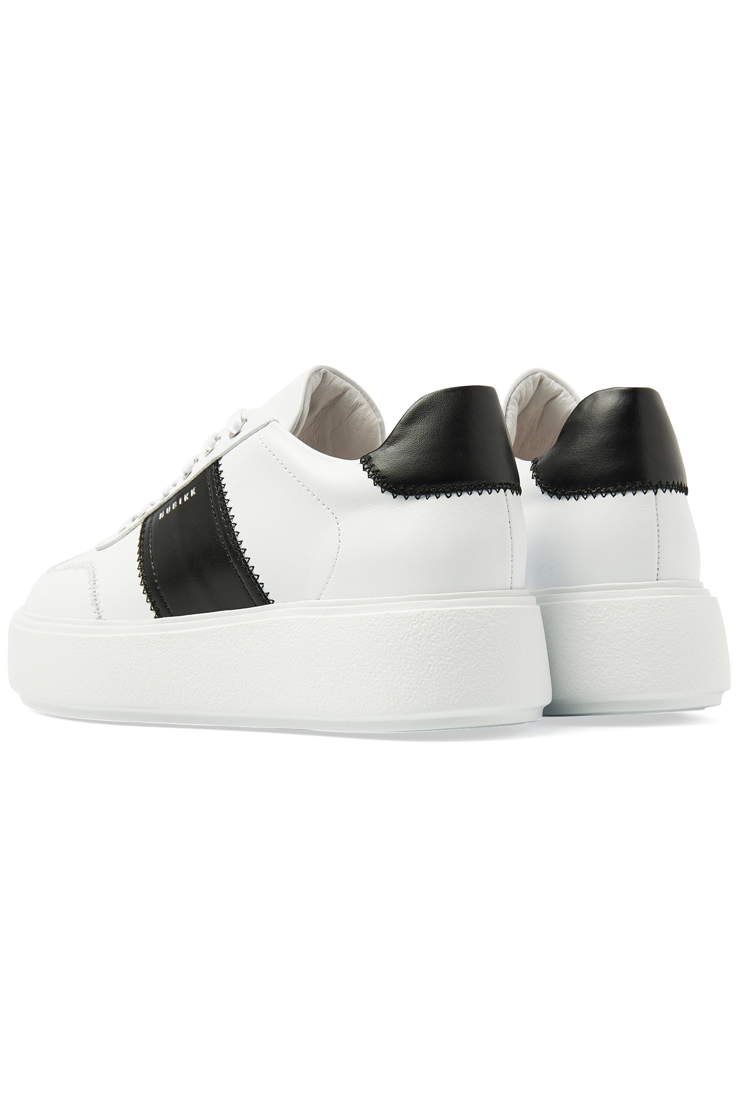 ELISE WING WHITE LEATHER - BLACK 3