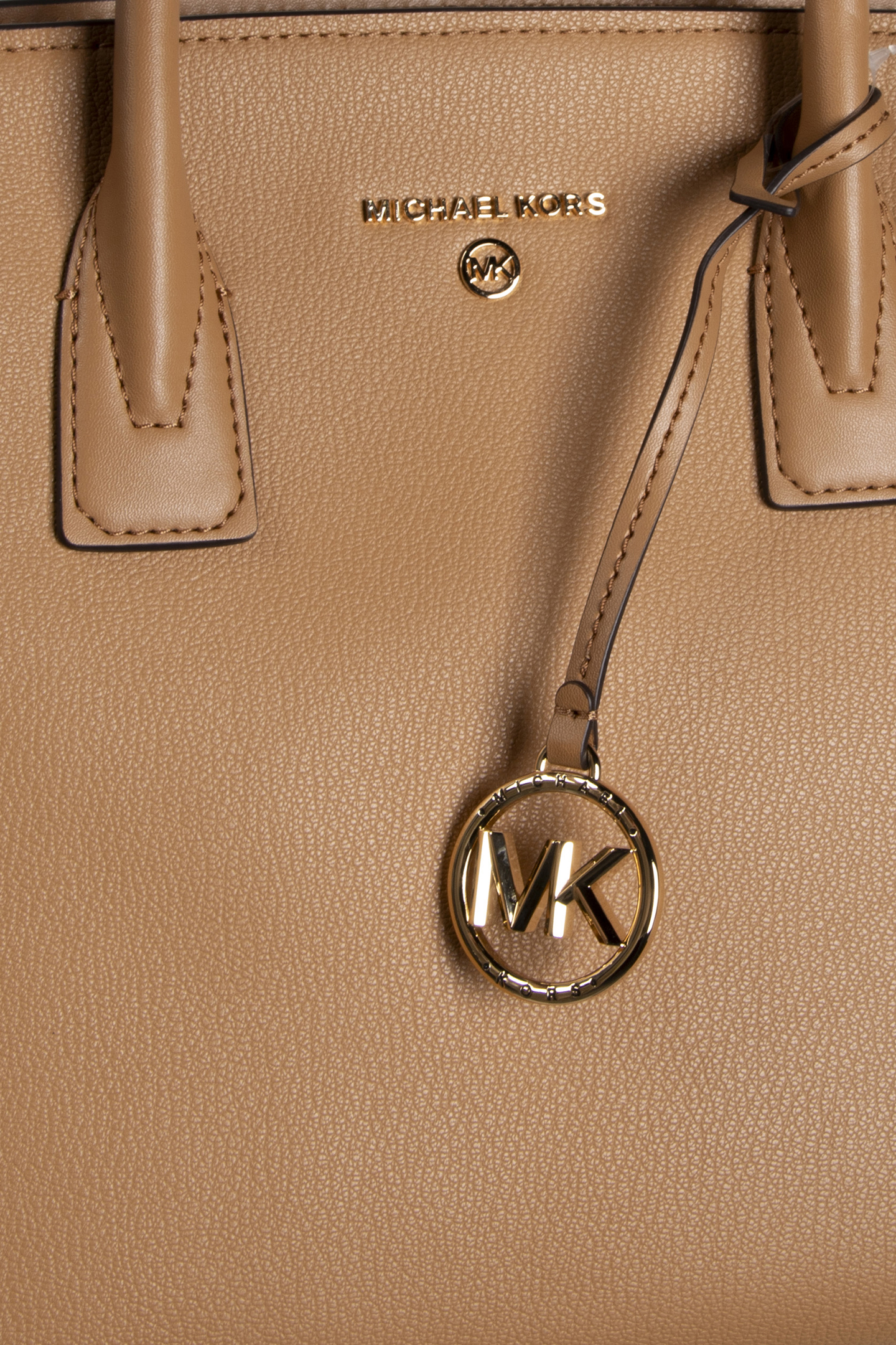 LEATHER TOP ZIP SATCHEL IN BEIGE 5