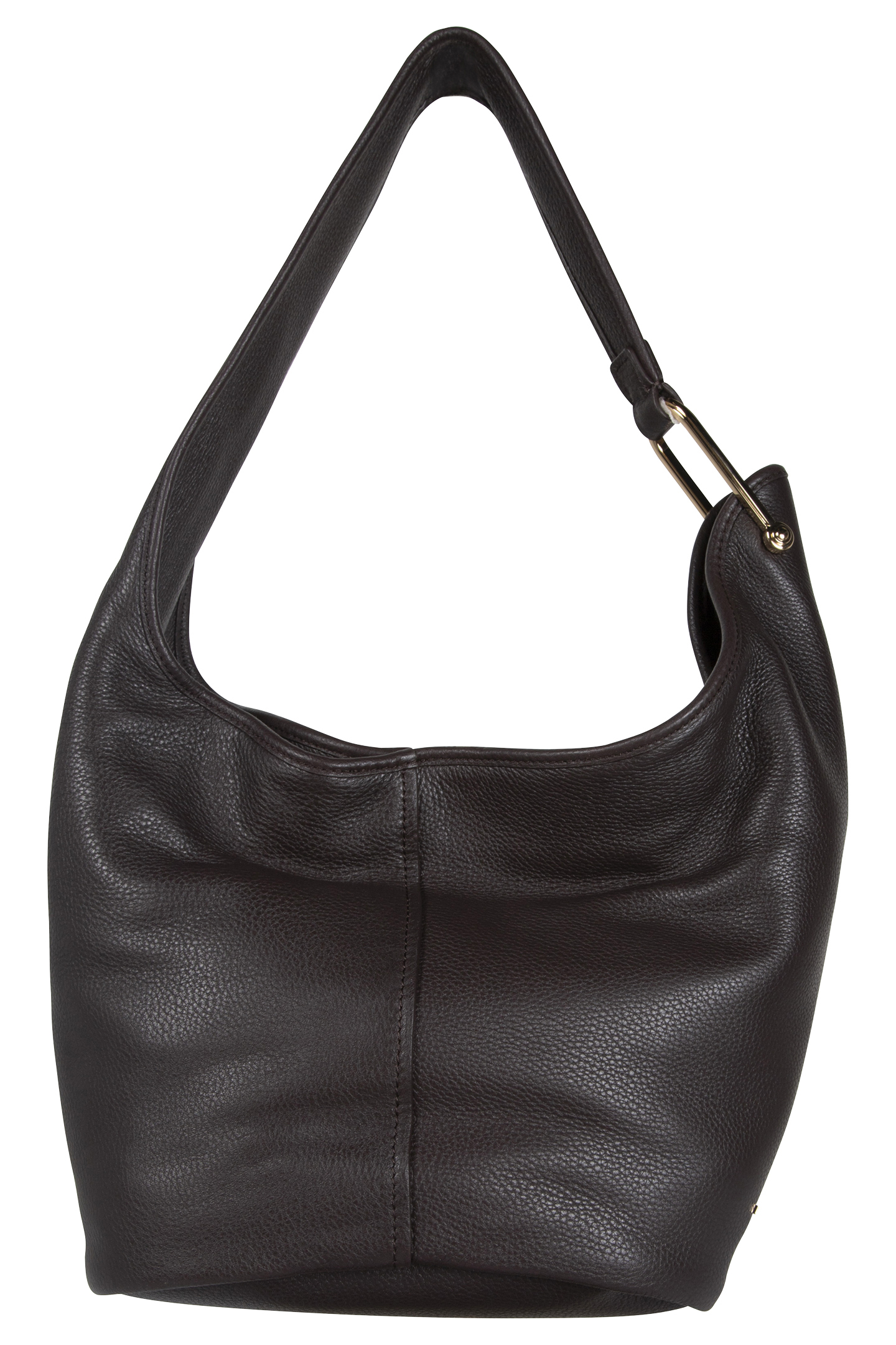 MEDIUM HOBO SHOULDER BAG IN CHOCOLATE 2