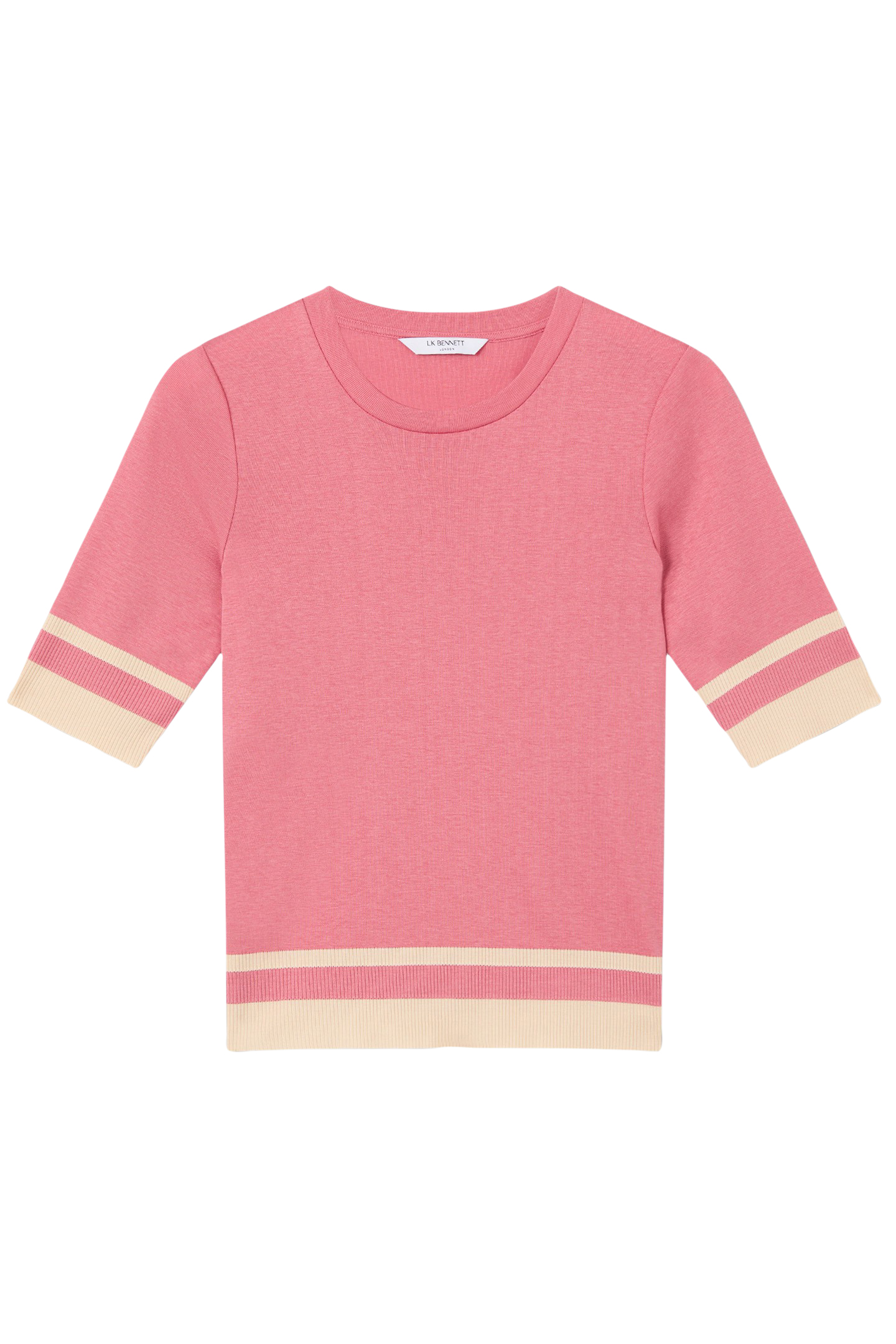 TJ MICHA STRIPE TOP PINK 4
