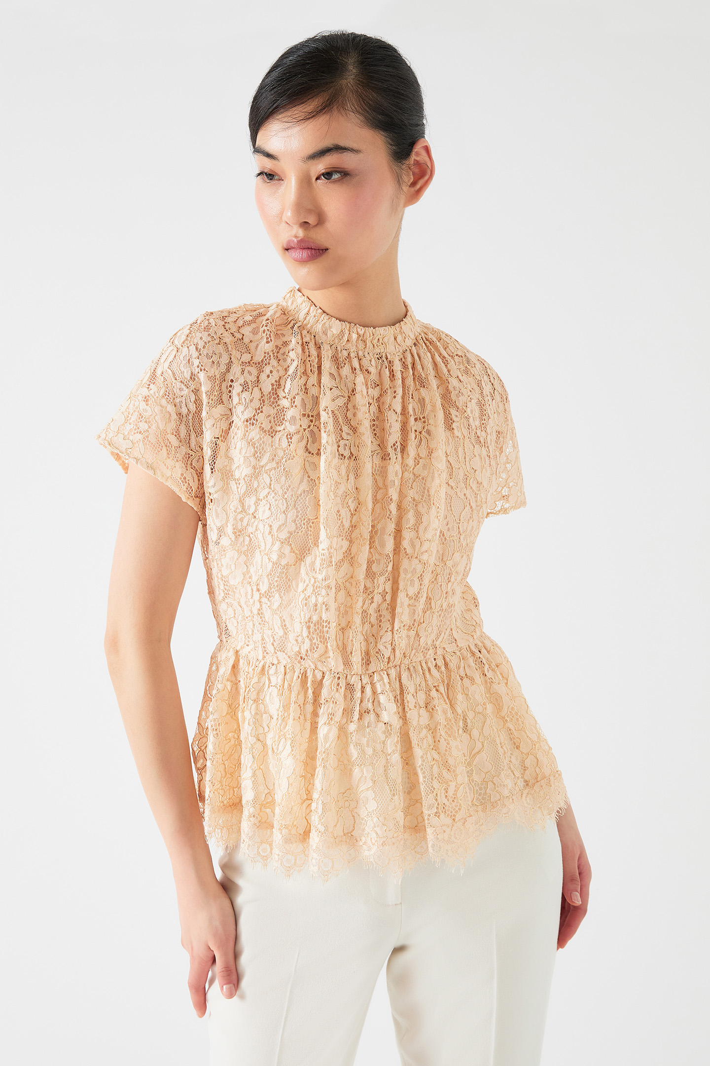 TW CECILY LACE TOP CHAMPAGNE 1