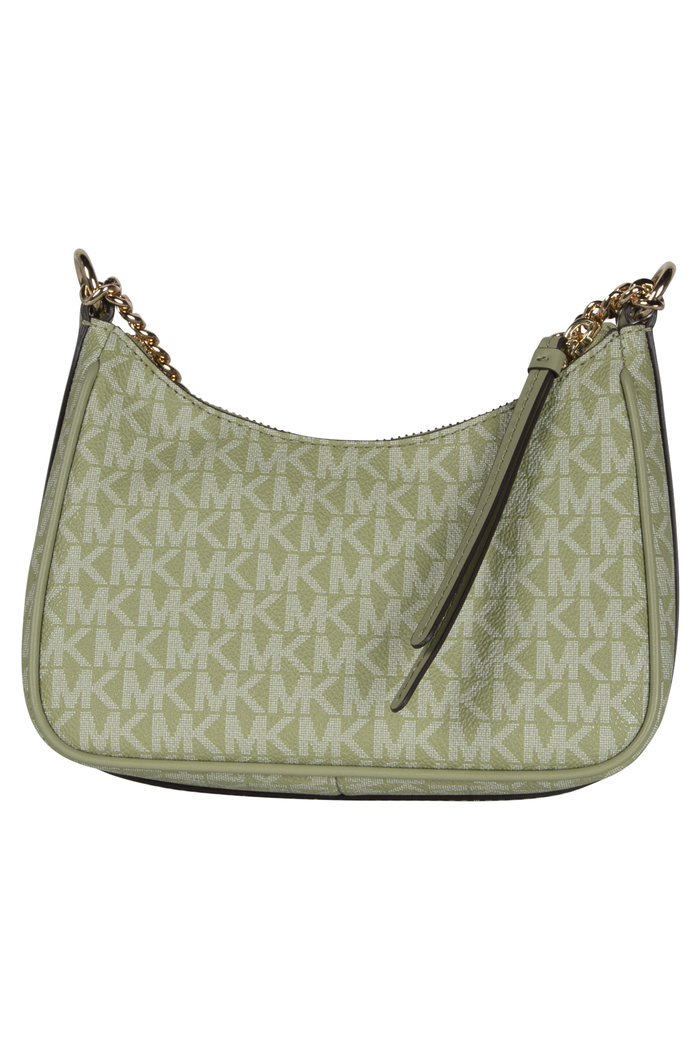 SMALL LEATHER CHAIN POUCHETTE SHOULDER BAG IN SAGE 3