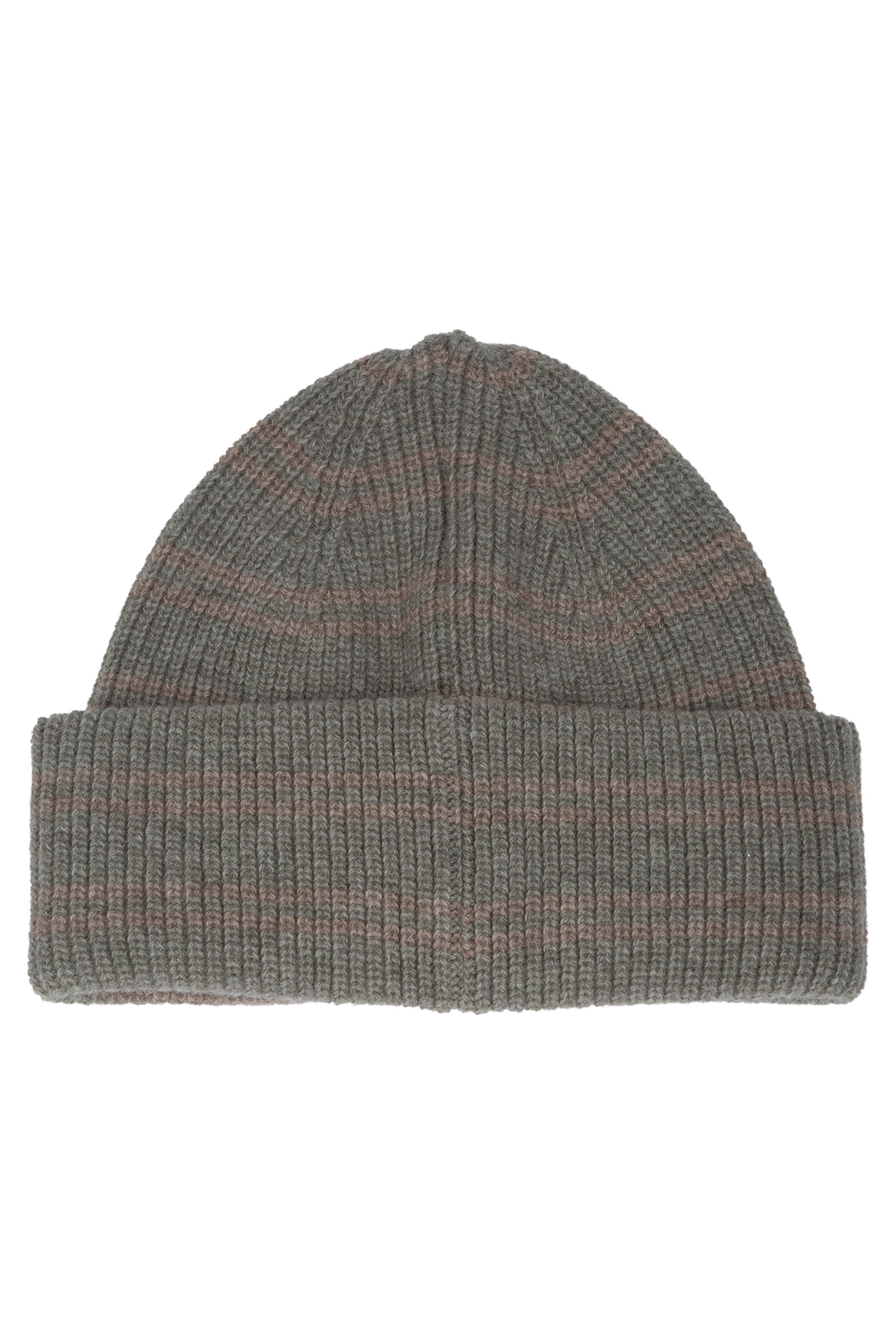 WOOL STRIPE BEANIE GREEN MELAN 2