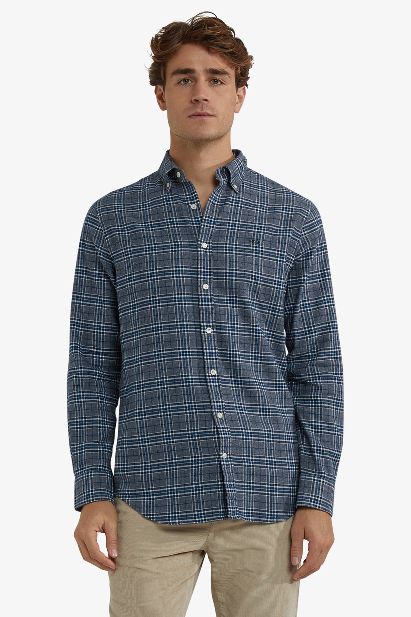 FLANNEL TWILL CHECK SHIRT NAVY by McGregor