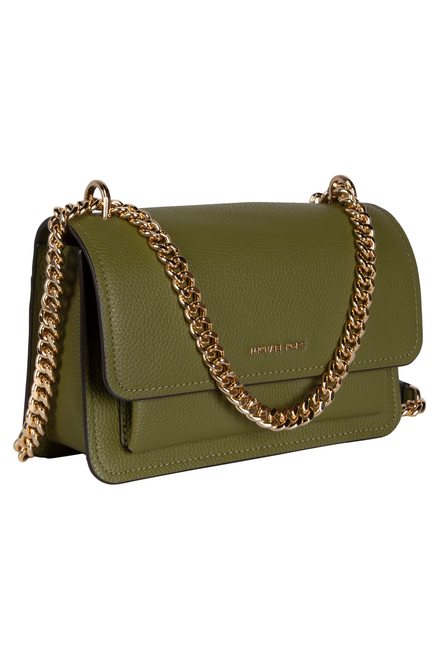 LEATHER SHOULDER BAG IN OLIVE 4