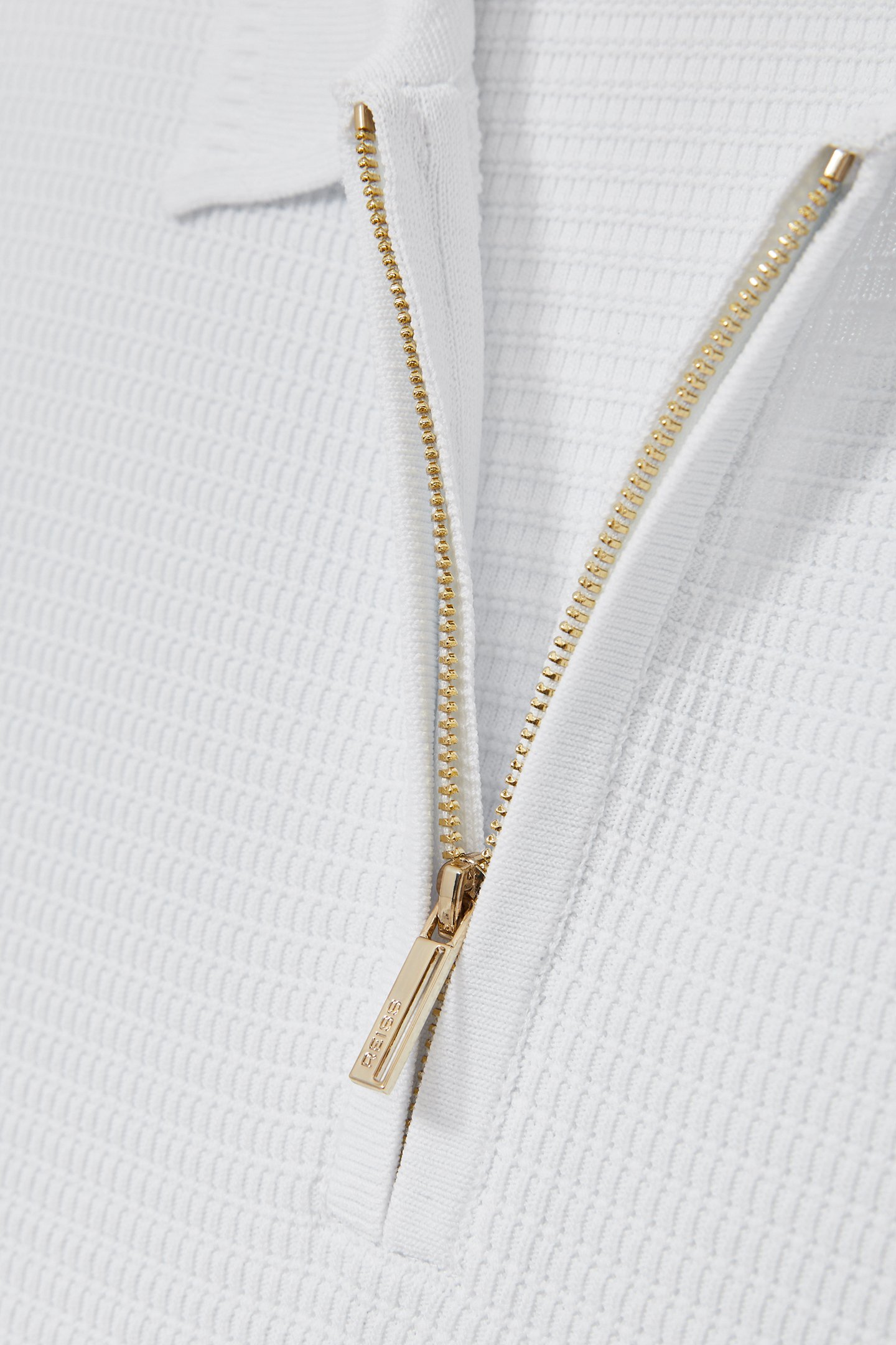 SS HALF ZIP TEXTURED POLO WHITE 5