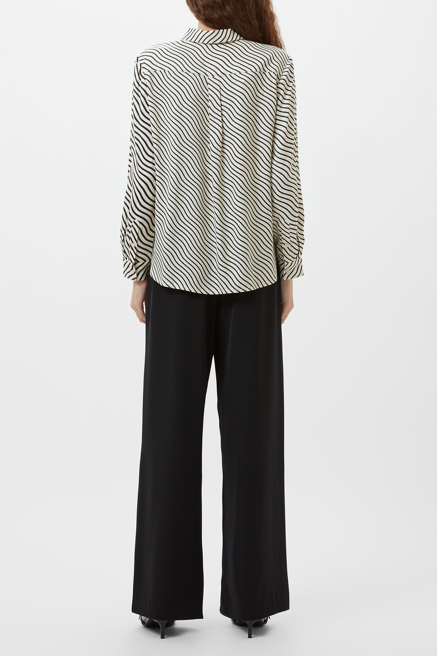 CANDICE SATIN STRIPE SHIRT BLACK/CREAM 3