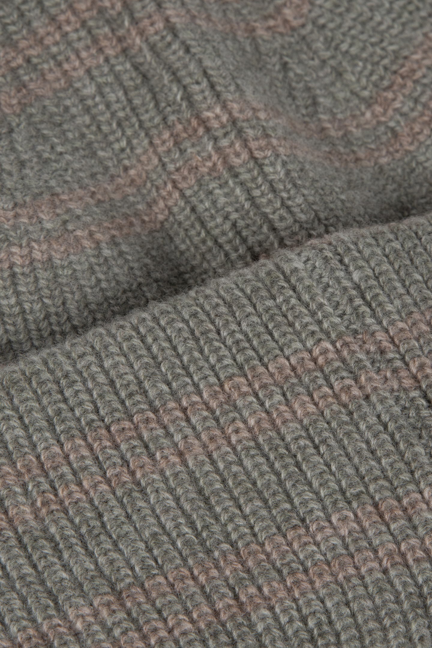 WOOL STRIPE BEANIE GREEN MELAN 3