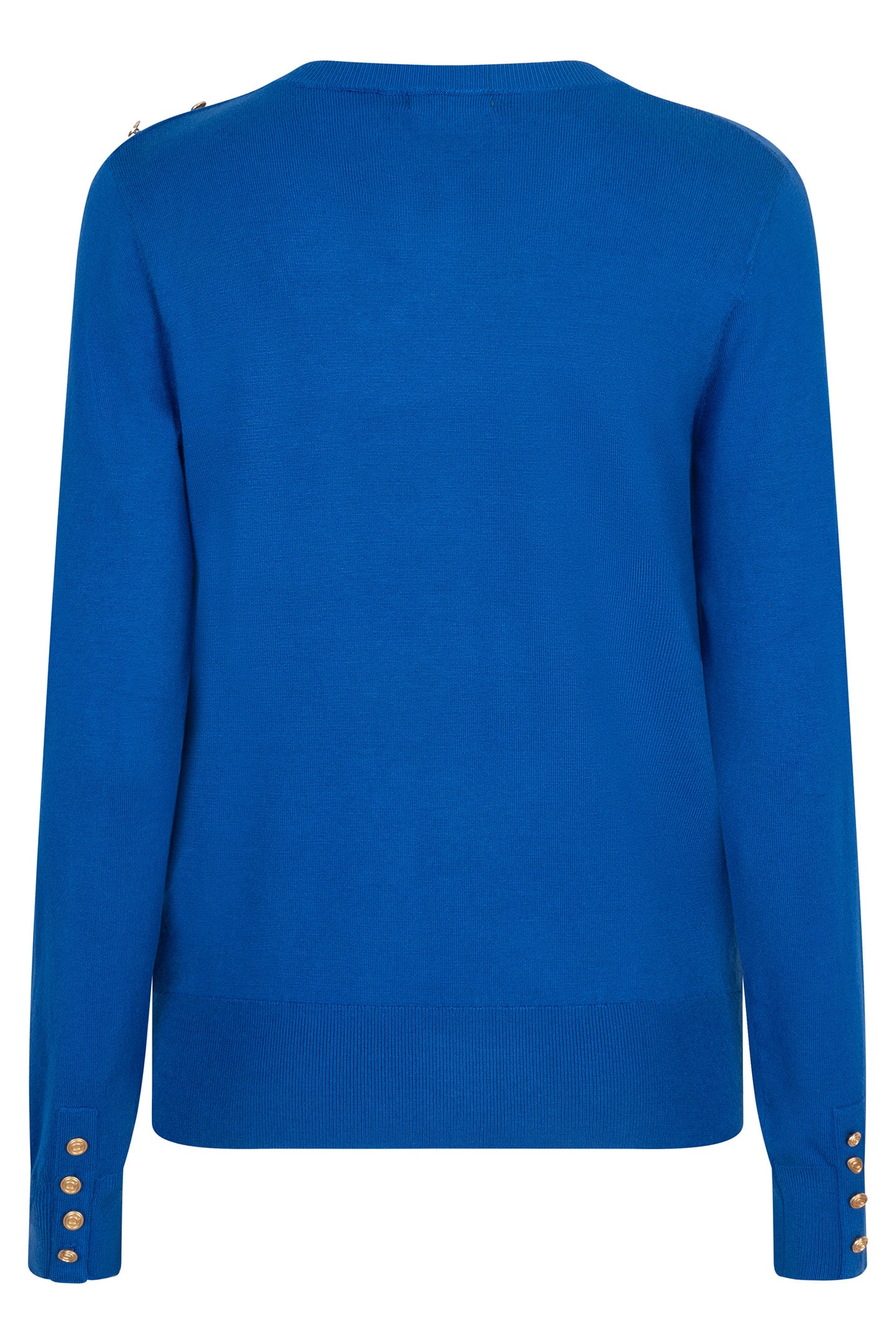 SWEATER GATHERING BUTTON DETAILS BASIC KNIT BRILLIANT BLUE 4