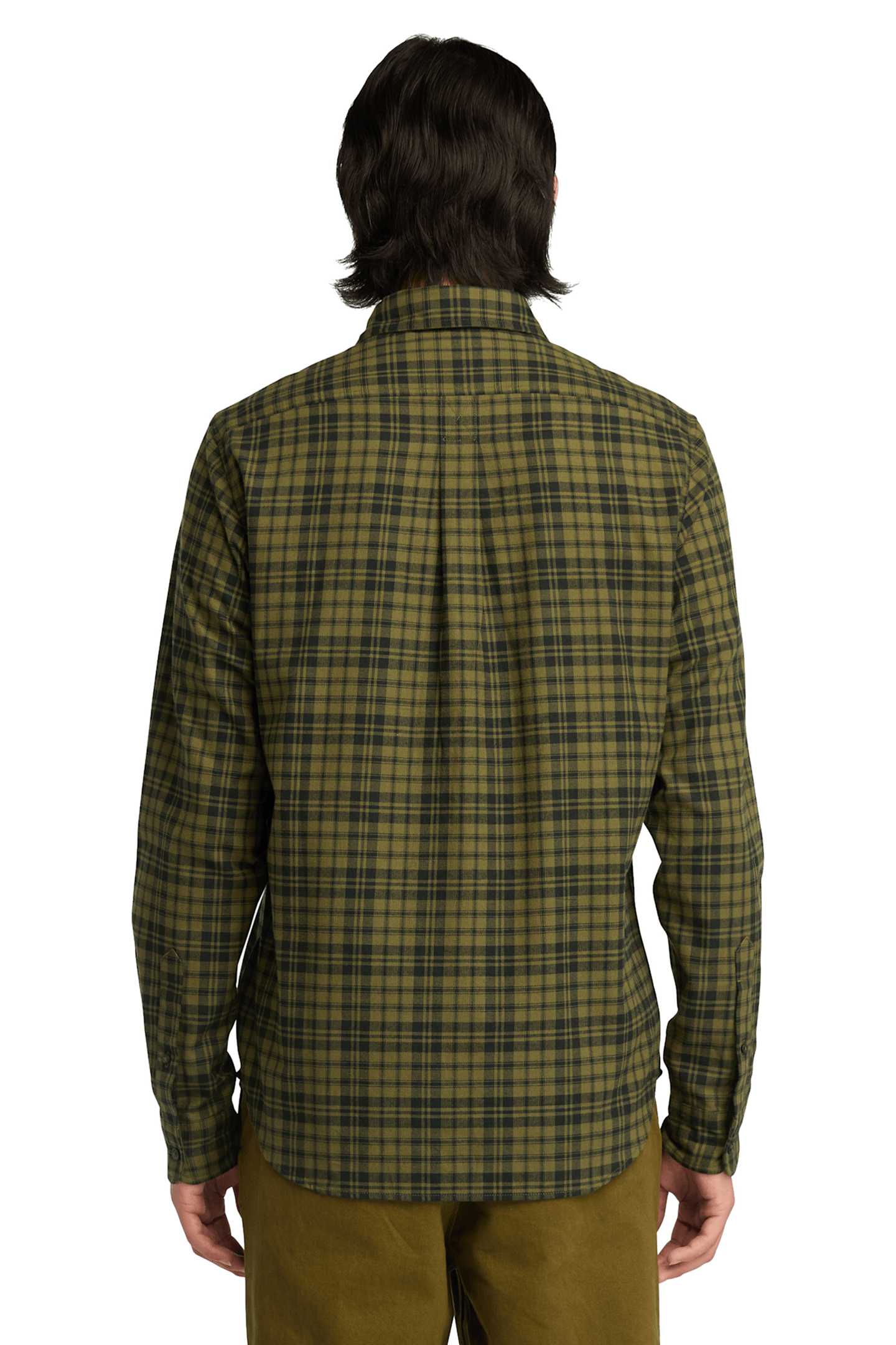 HERRINGBONE FLANNEL PLAID SHIRT DARK OLIVE 2