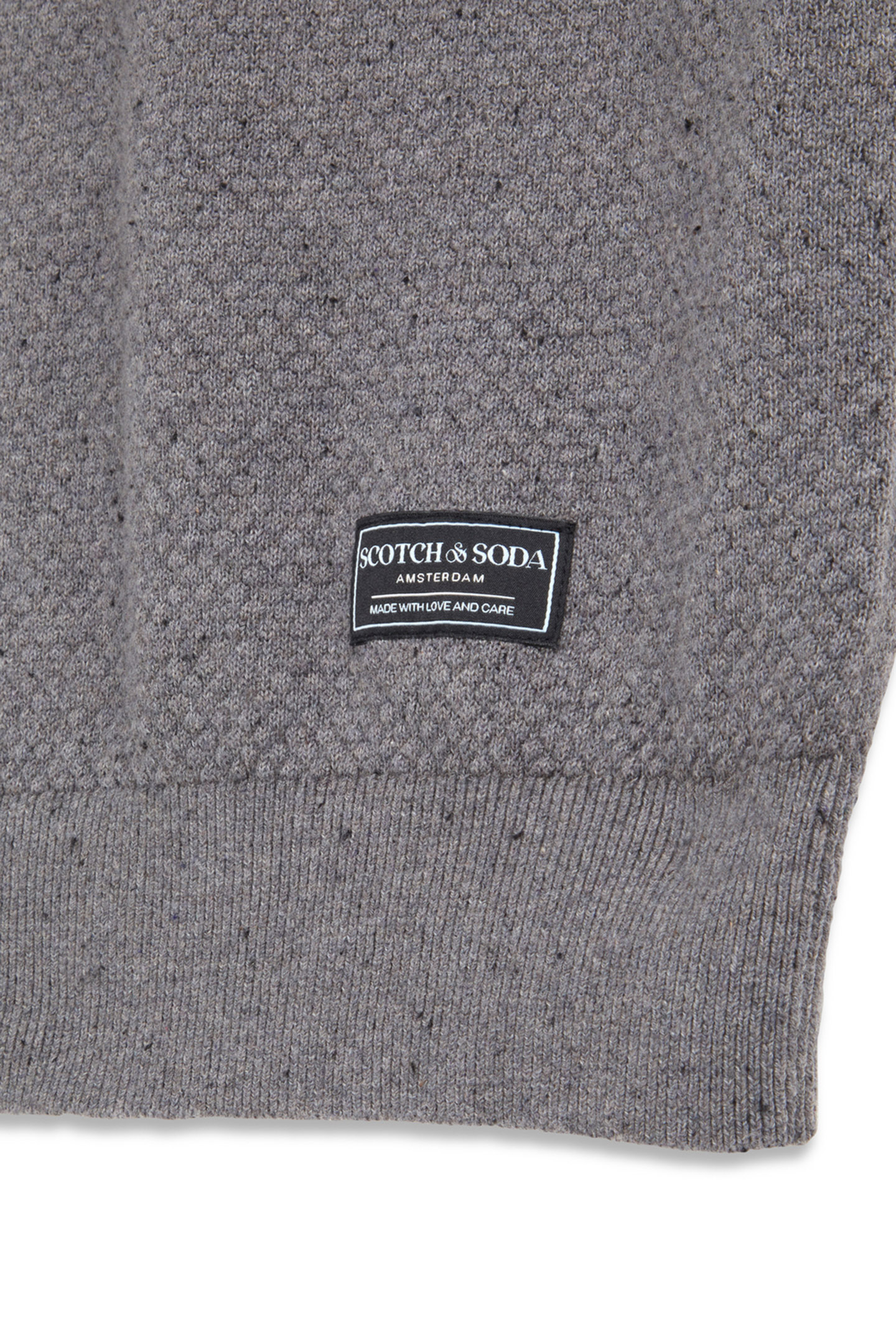 SS NEPS TEXTURE STITCH POLO SWEATER DARK GREY 3