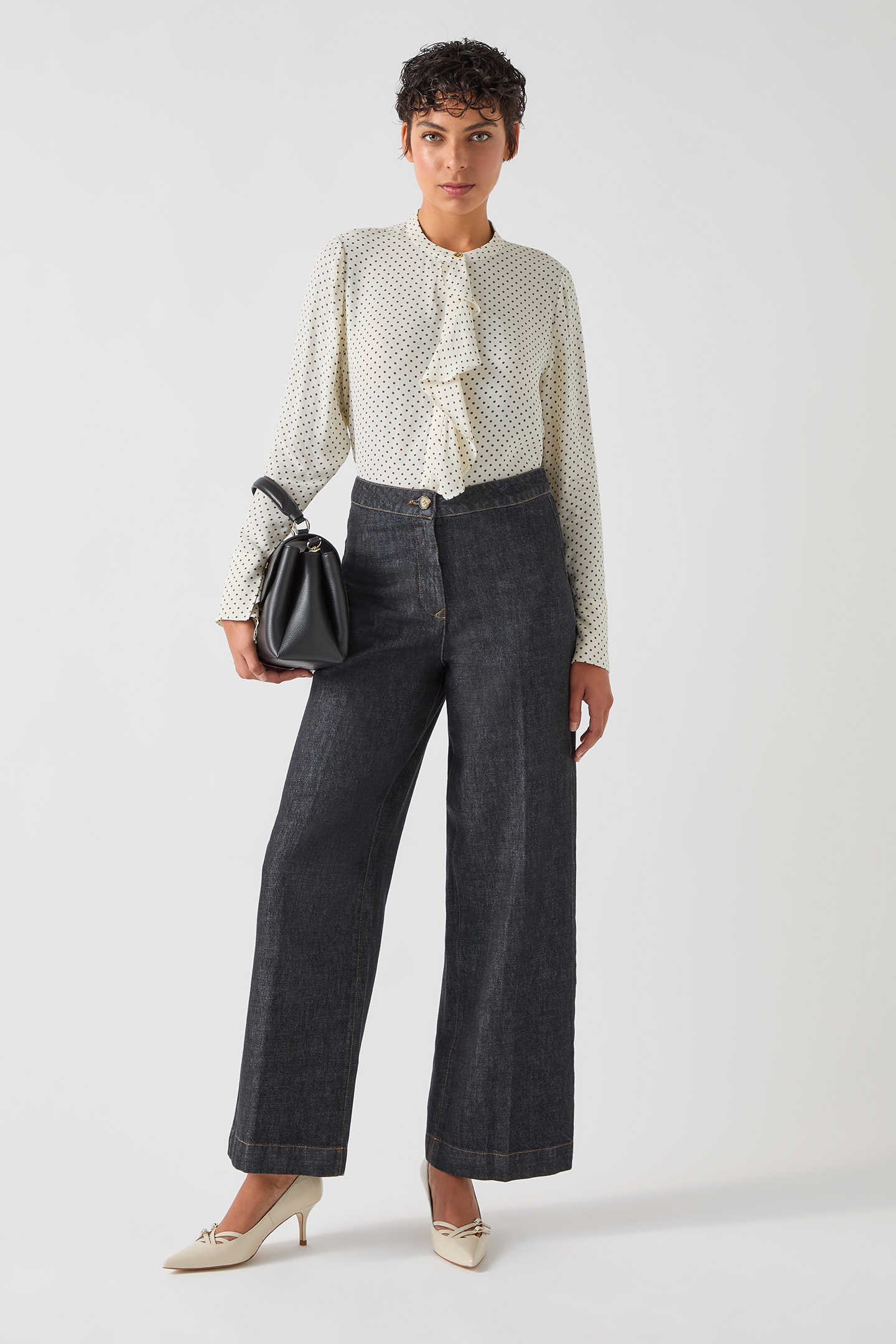 TW CODY POLKA DOT BOUSE CREAM 1