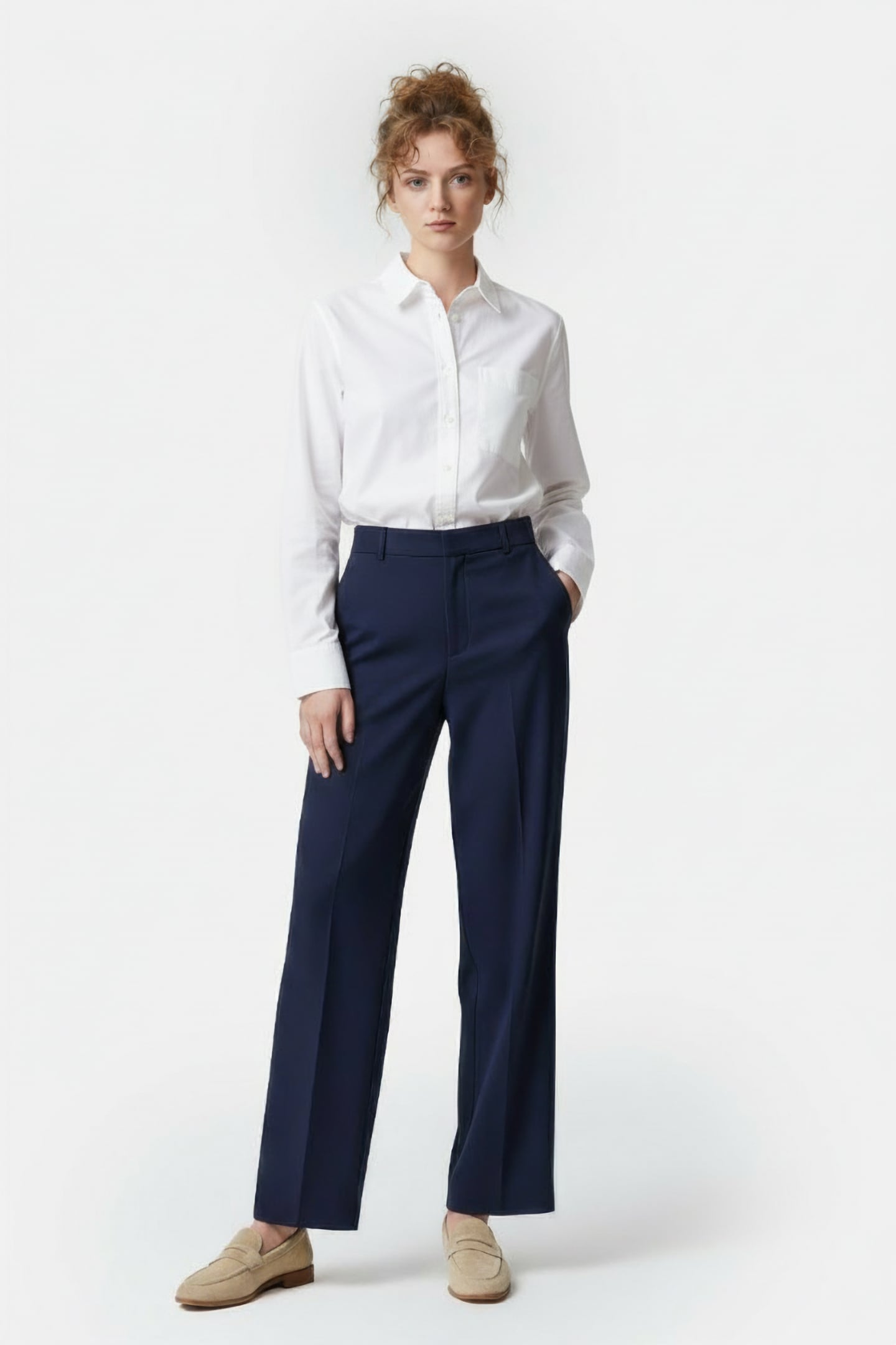 ROSSA OXFORD BOYFIT SHIRT LINEN WHITE 1