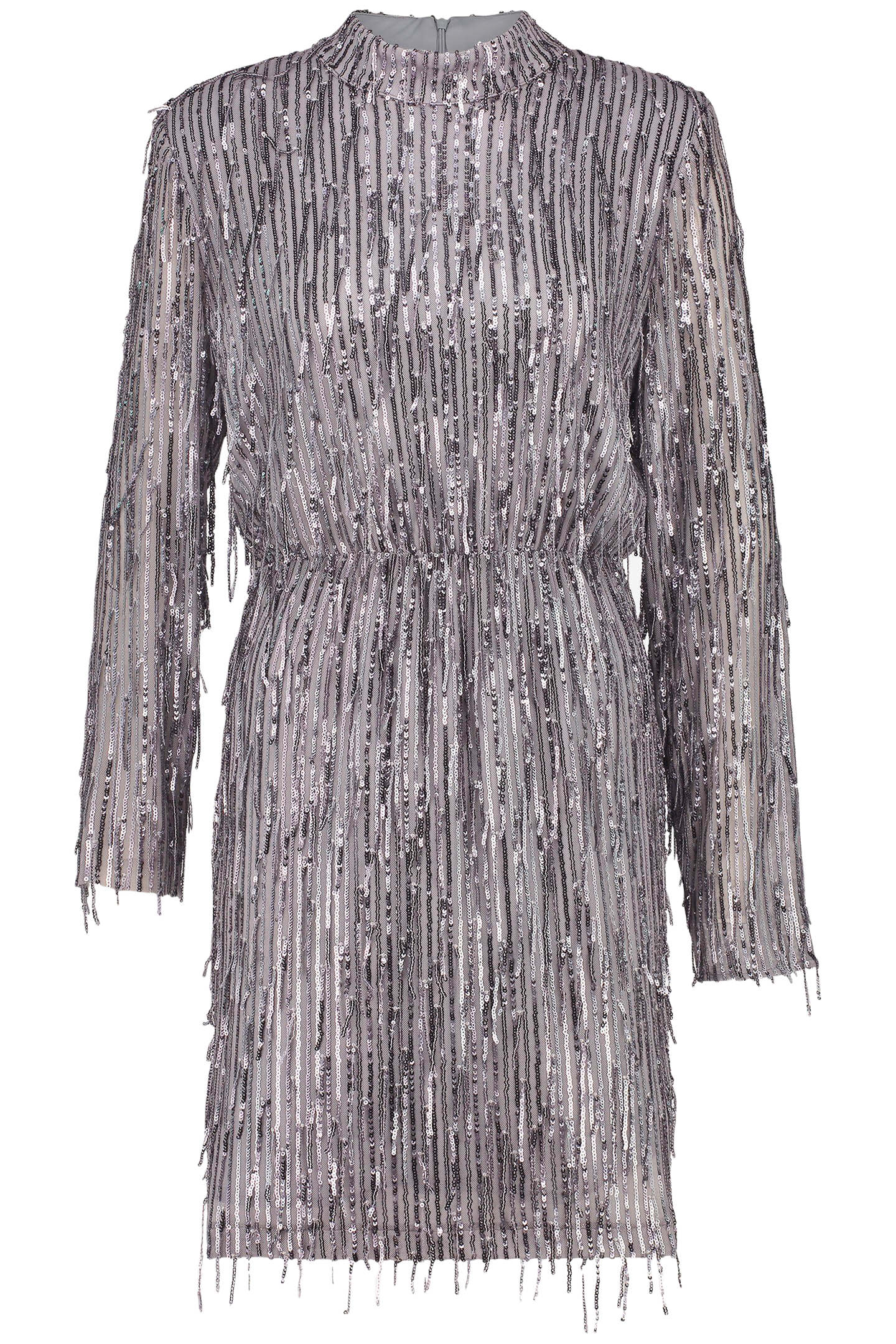 FRASY - PARTY DRESSES GREY FRINGED 4