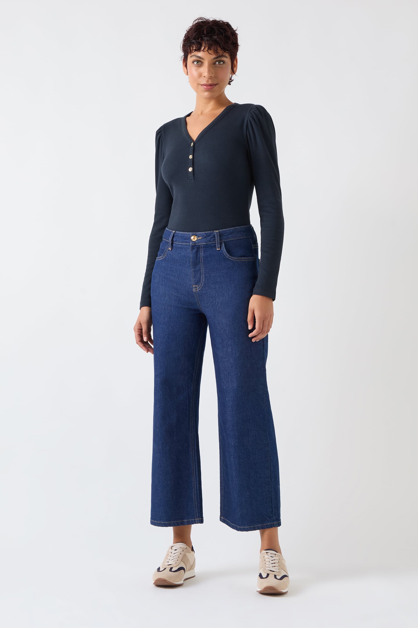 TJ CARLA RIB JERSEY TOP NAVY 2