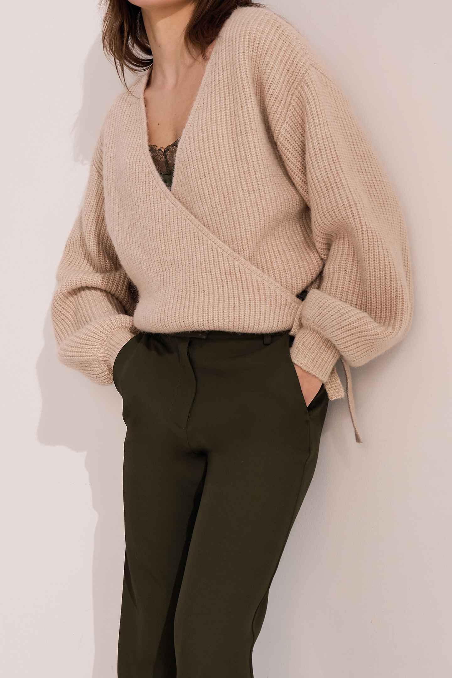 ABBY KNITTED CARDIGAN LONG SLEEVE SEMOLINA 1