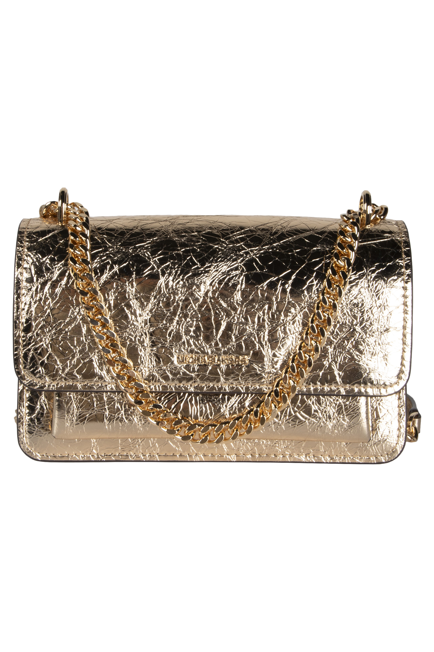 LEATHER SHOULDER BAG IN PALE GOLD 2