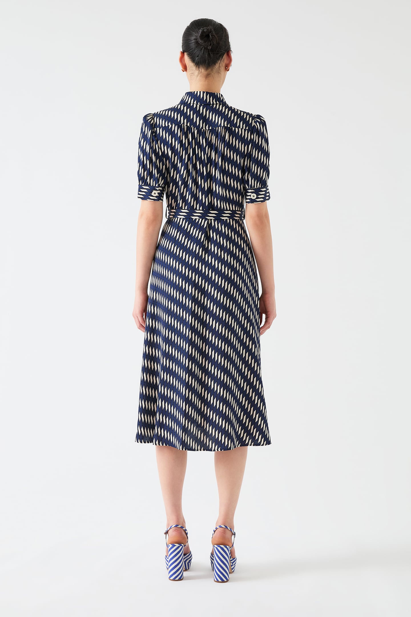 DR VALERIE SHIRT DRESS NAVY/CREAM 4