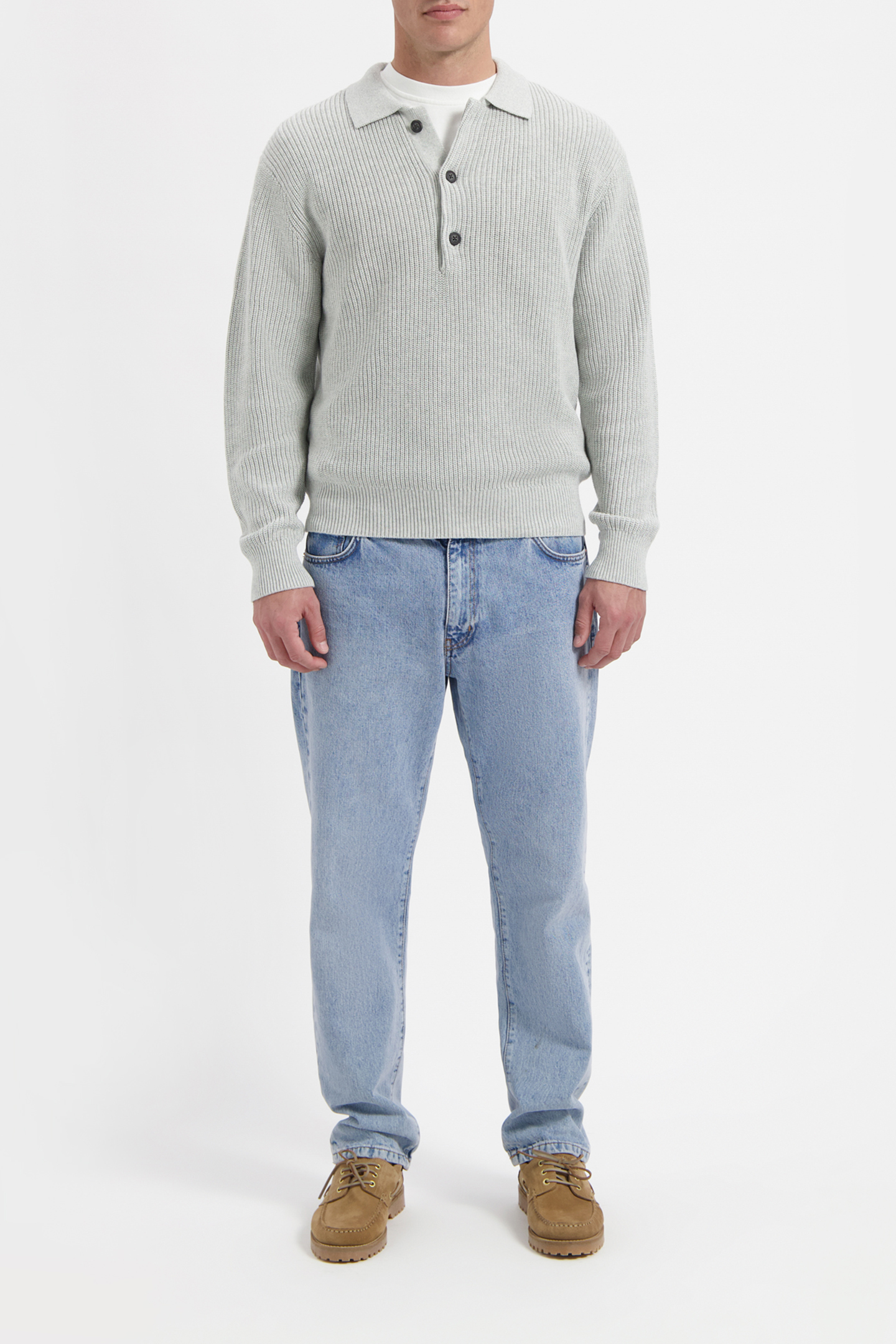 WAL – MILES LS POLO LIGHT GREY MELANGE 2