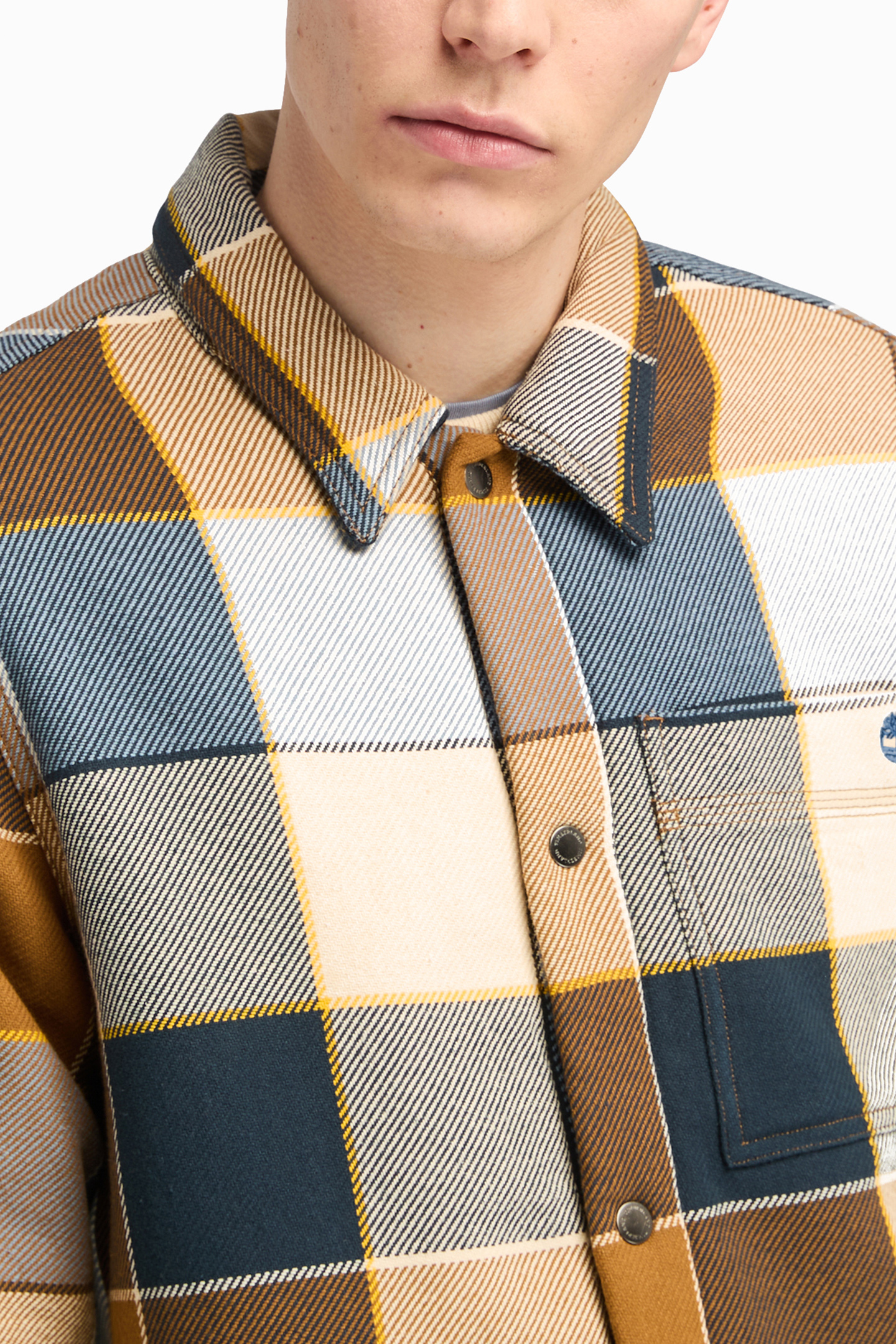 SHERPA LINED PLAID OVERSHIRT DARK WHEAT BOOT 5