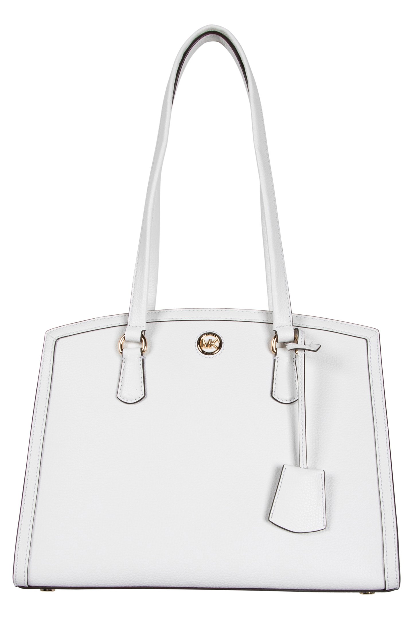 MEDIUM LEATHER TOTE IN WHITE 2