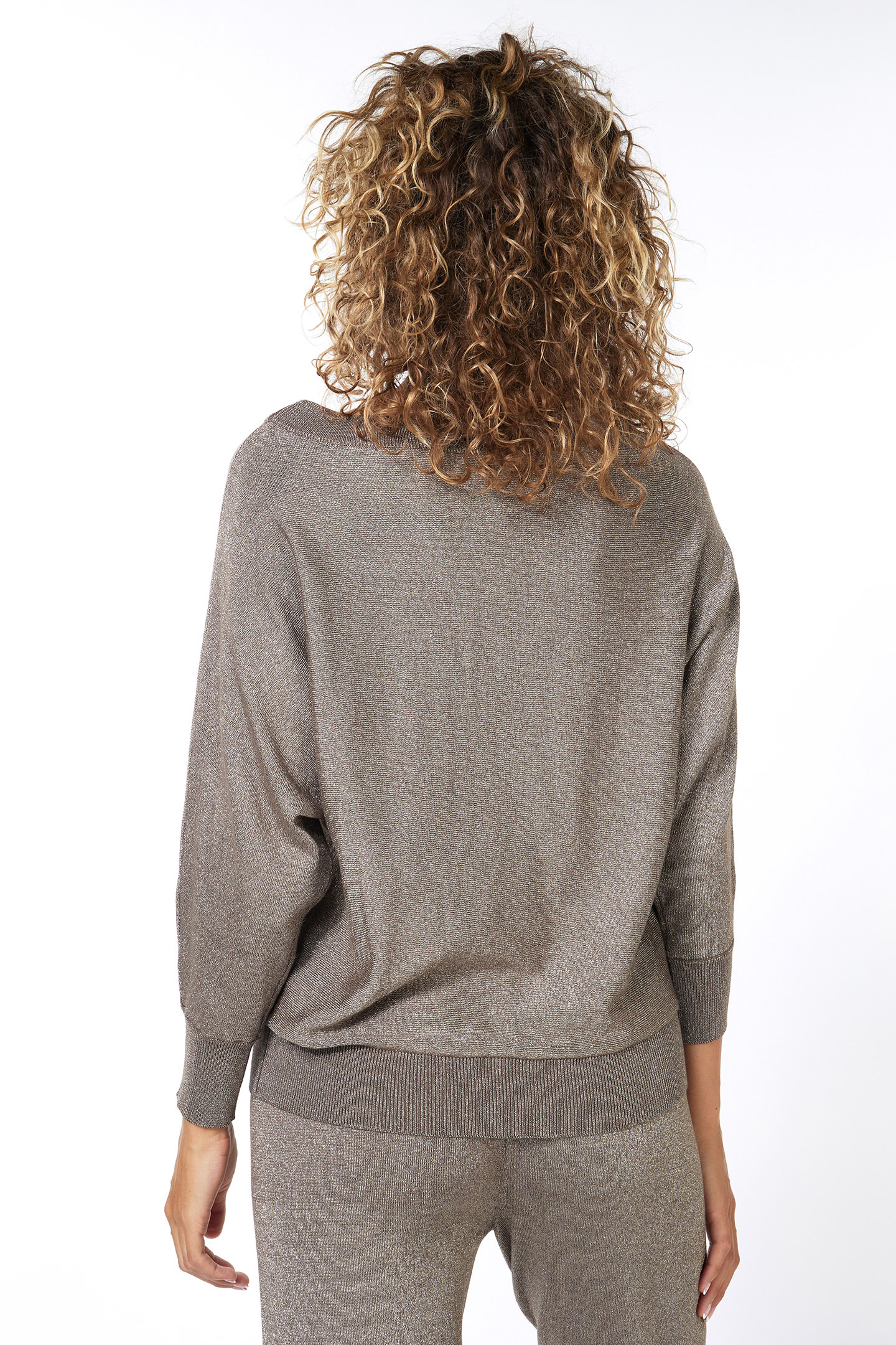 SWEATER BATWING LUREX ARMY GREEN 3