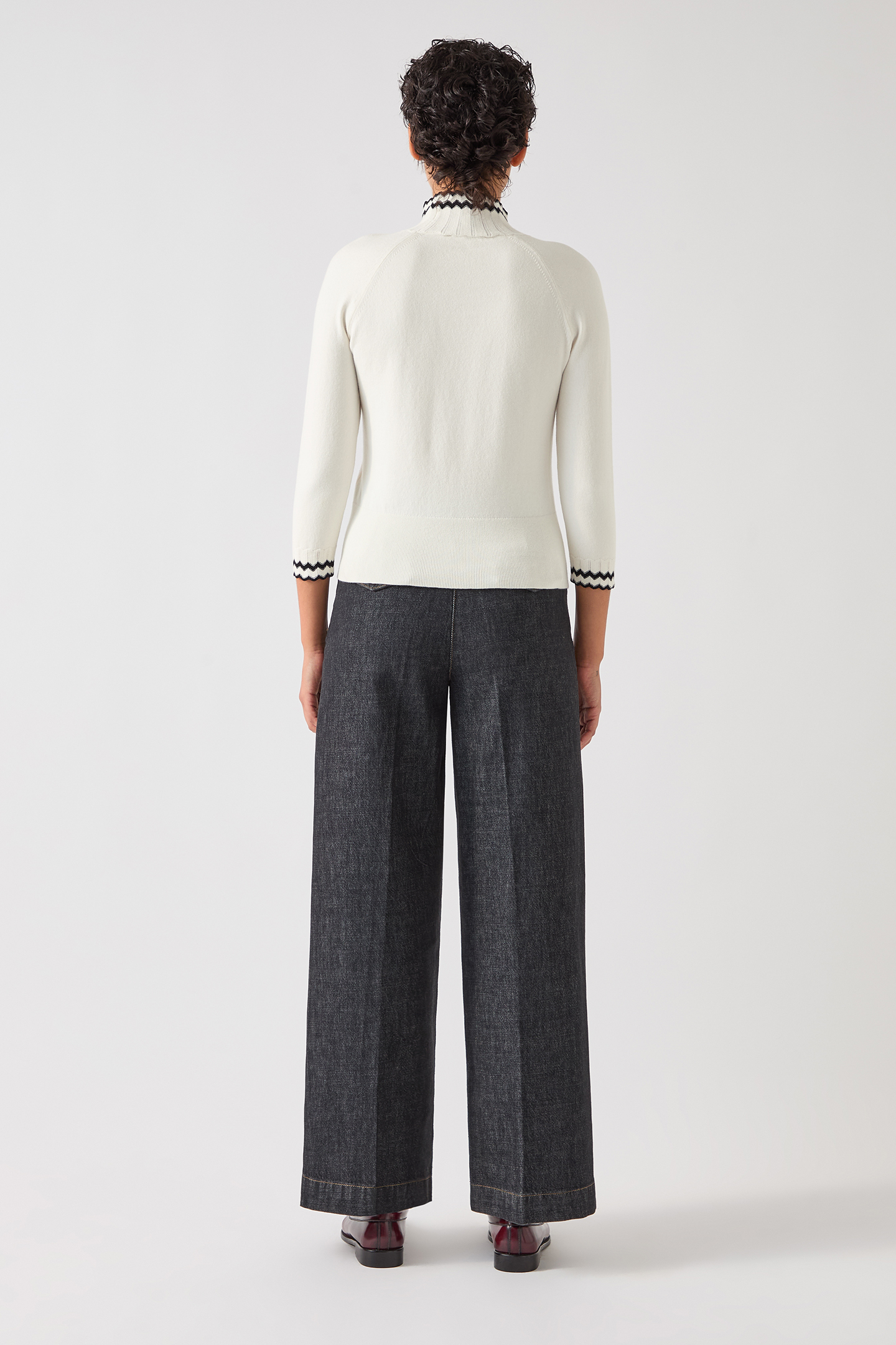 TK ETHEL FINE SWEATER IVORY/BLACK 2