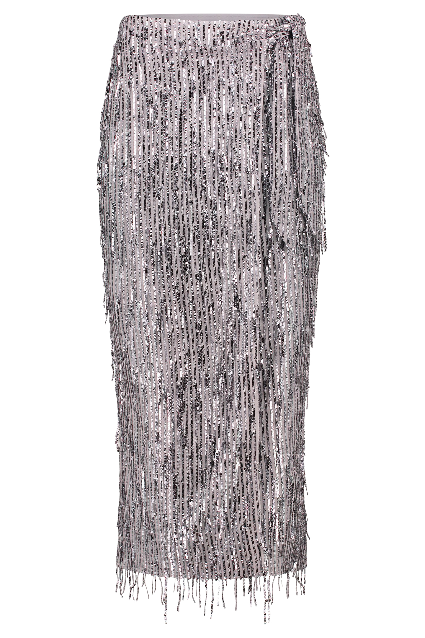 SIERA - PARTY SKIRTS GREY FRINGED 3